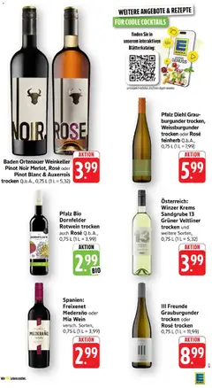 Pfalz Bio Dornfelder Rotwein trocken auch Rosé, Q.b.A., 0,75 L ab 20.04.2026 gültig | Seite: 34 | Produkte: Freixenet, Rotwein, Freixenet mederano, Wein