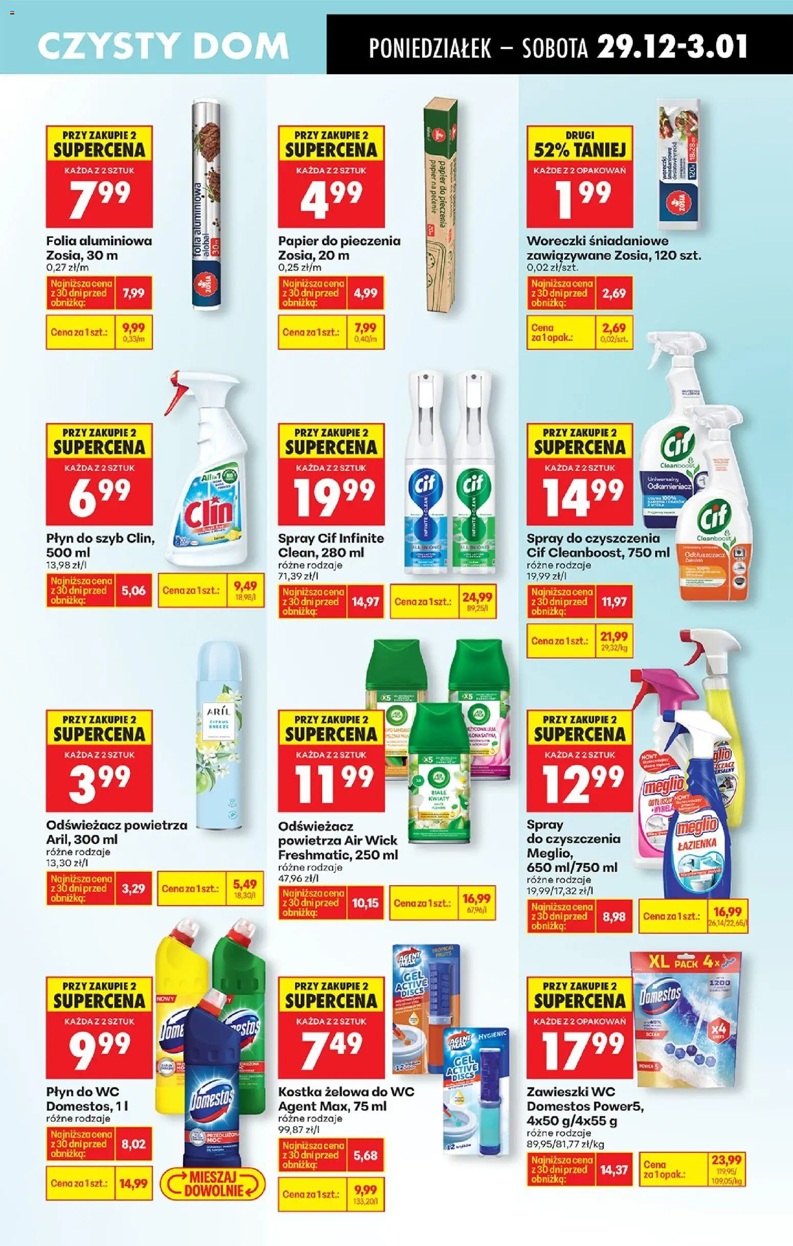 Biedronka gazetka od 29.12.2025 | Strona: 73 | Produkty: Odświeżacz, Papier do pieczenia, Sandwich, Płyn do WC Domestos