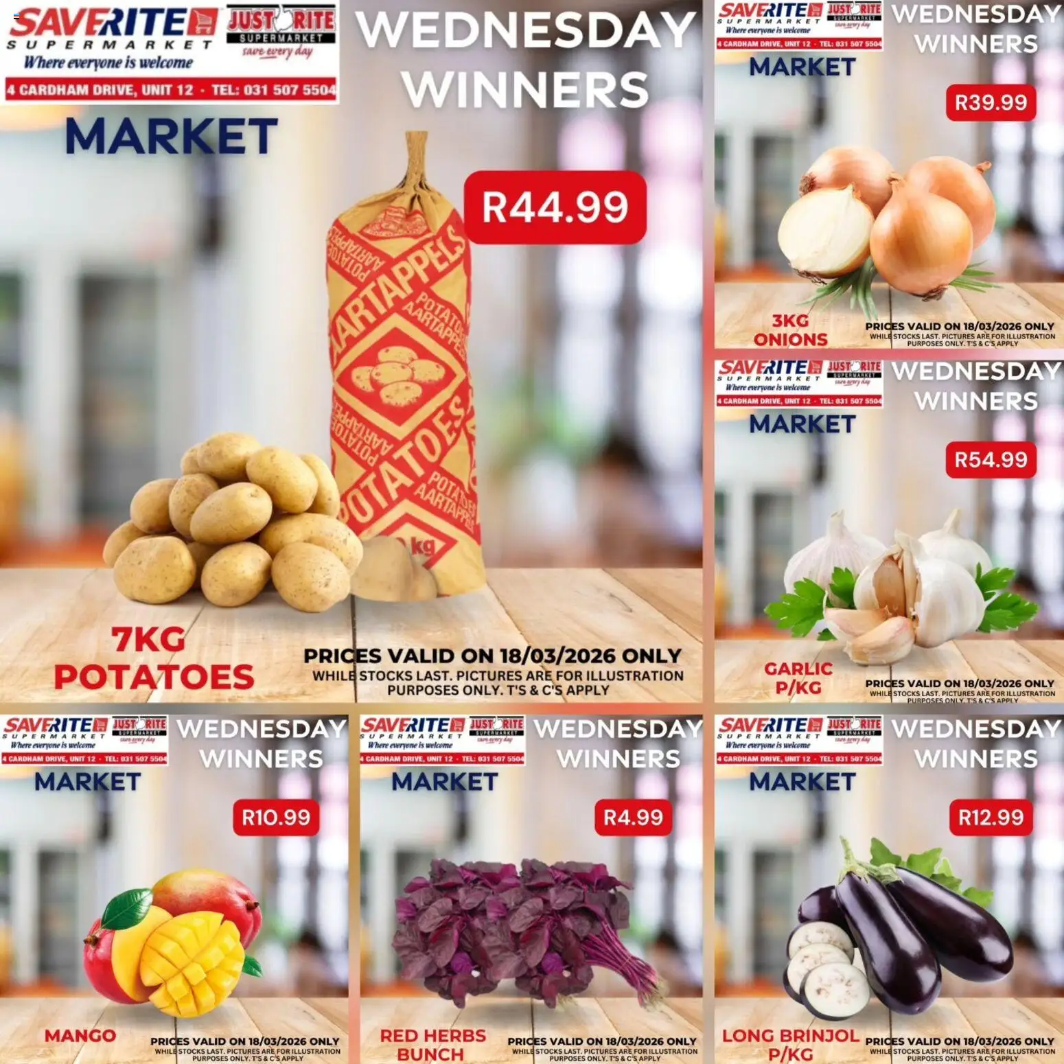 New Saverite catalogue – valid from 18.03.2026 | Page: 2 | Products: Herbs, Tape, Mango, Garlic