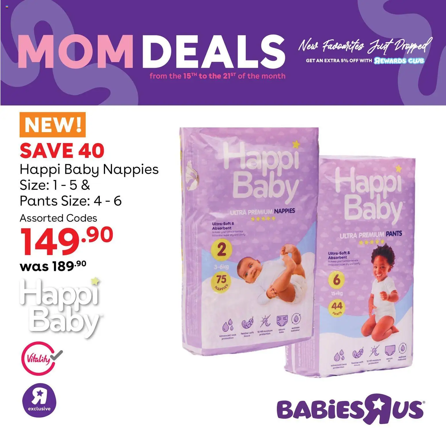 New Babies R Us catalogue – valid from 15.04.2026 | Page: 2 | Products: Pants, Fruit, Nappies