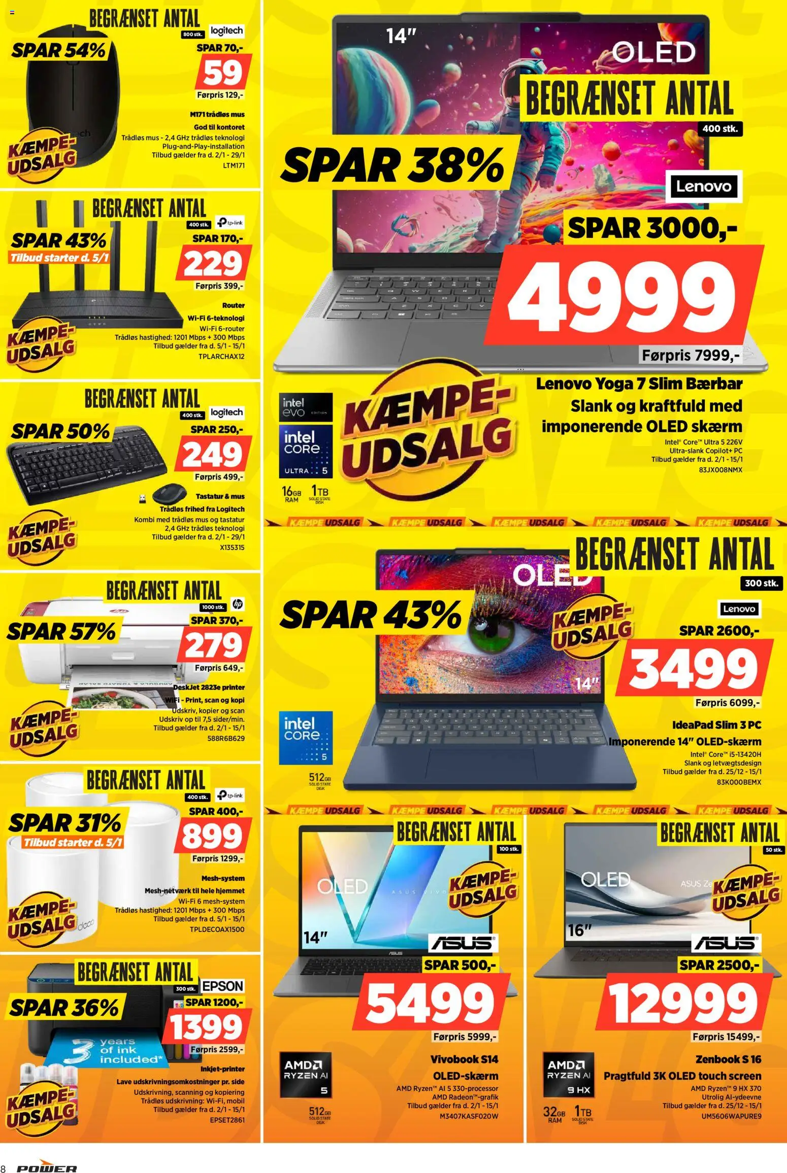 Power tilbudsavis – gyldig fra 02.01.2026 | Side: 8 | Produkter: Skærm, Printer, Mus, Router