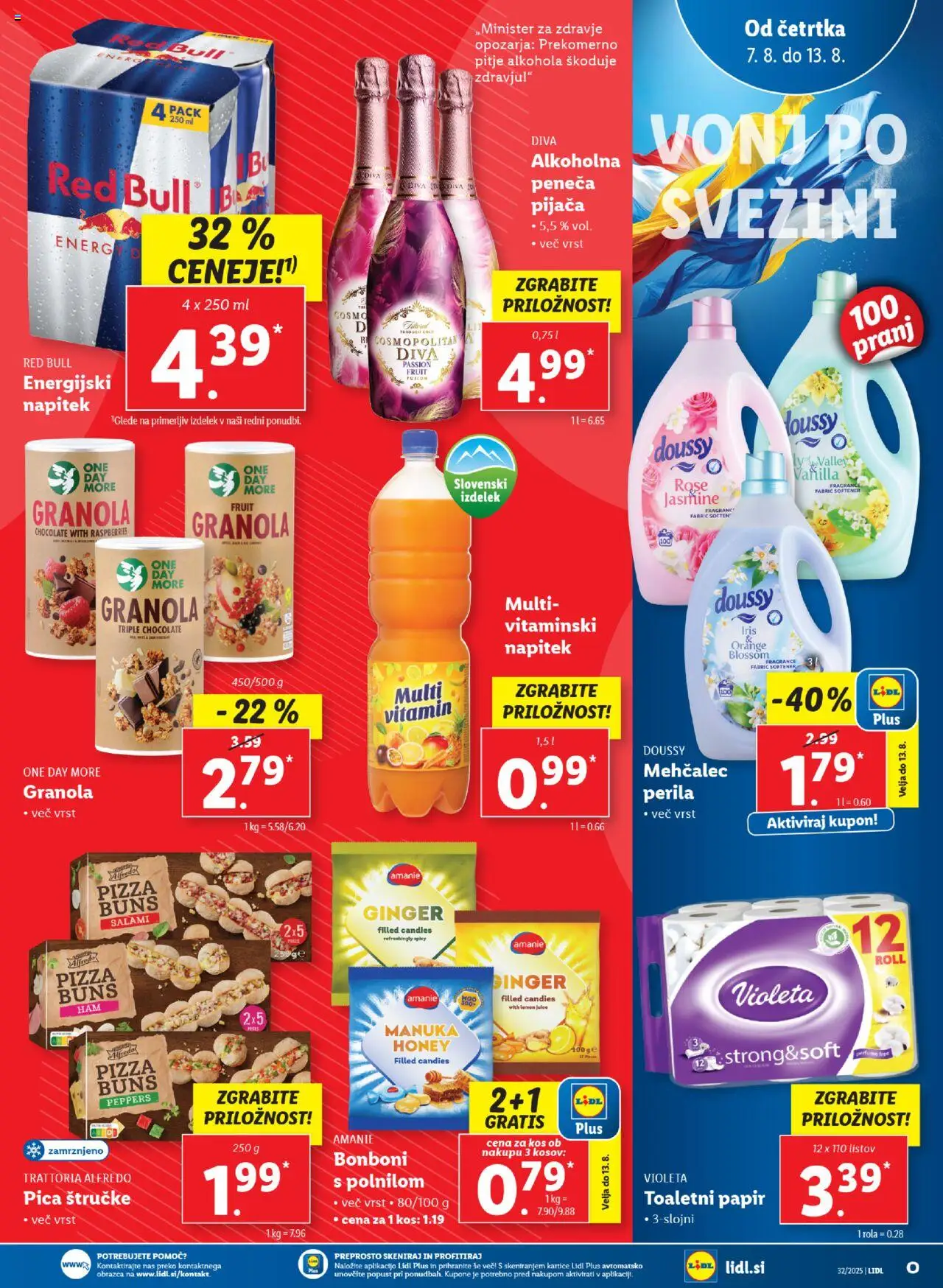 Lidl - Maribor │ velja od 07.08.2025 | Stran: 13 | Izdelki: Mehčalec, Bonboni, Toaletni papir, Kos