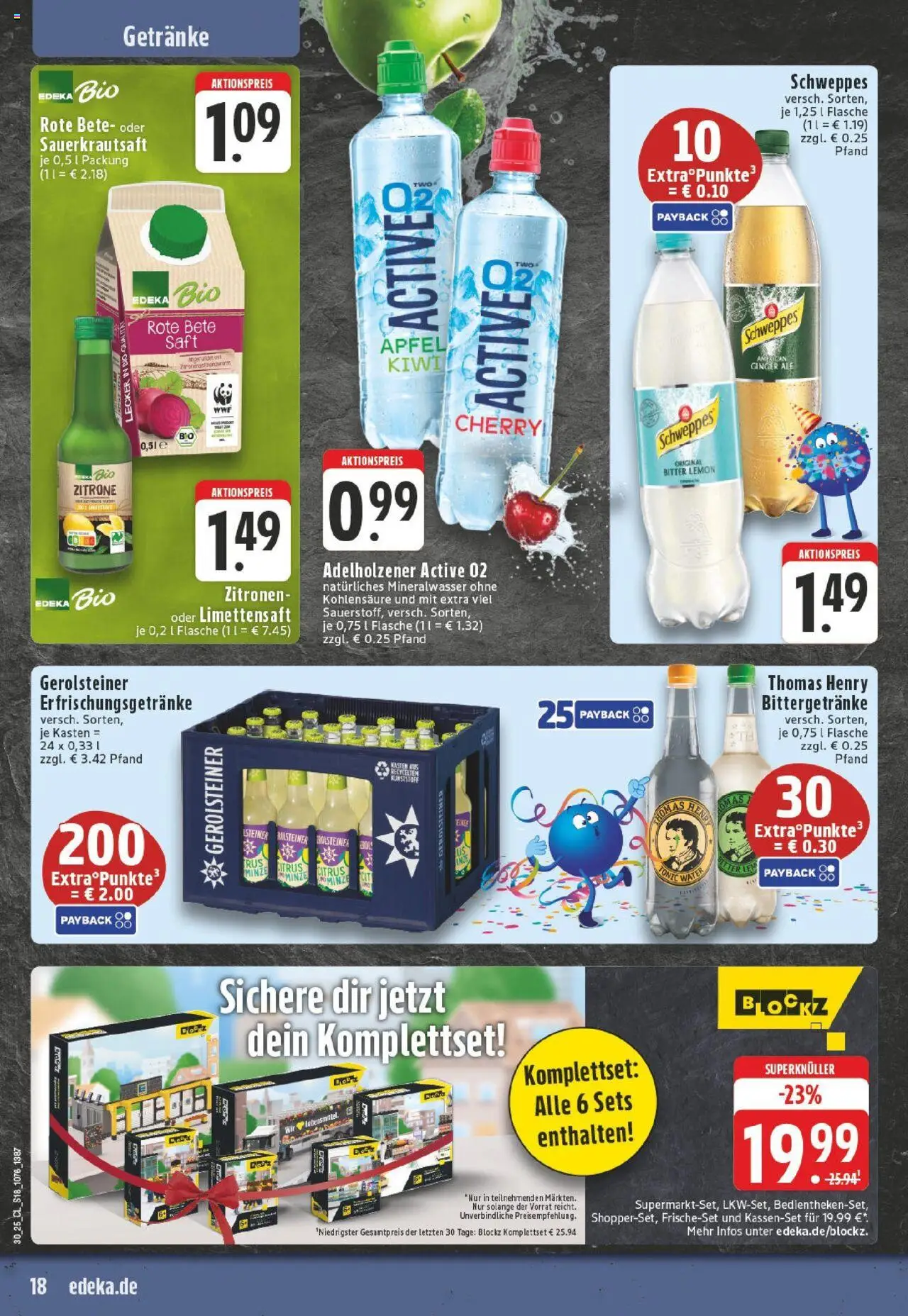 Edeka prospekt Herne-Sodingen	 - gültig ab dem 20.07.2025 | Seite: 18 | Produkte: Äpfel, Schweppes, Mineralwasser, Saft