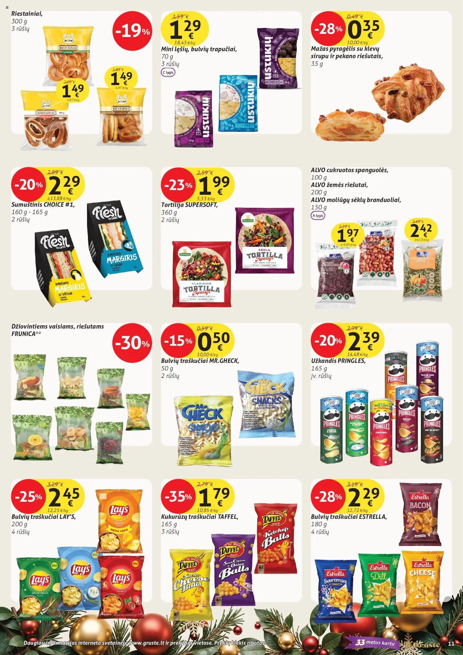 GRUSTE akcijos nuo 21.12.2025 | Puslapis: 11 | Prekių: Sumuštinis, Vištiena, Traškučiai