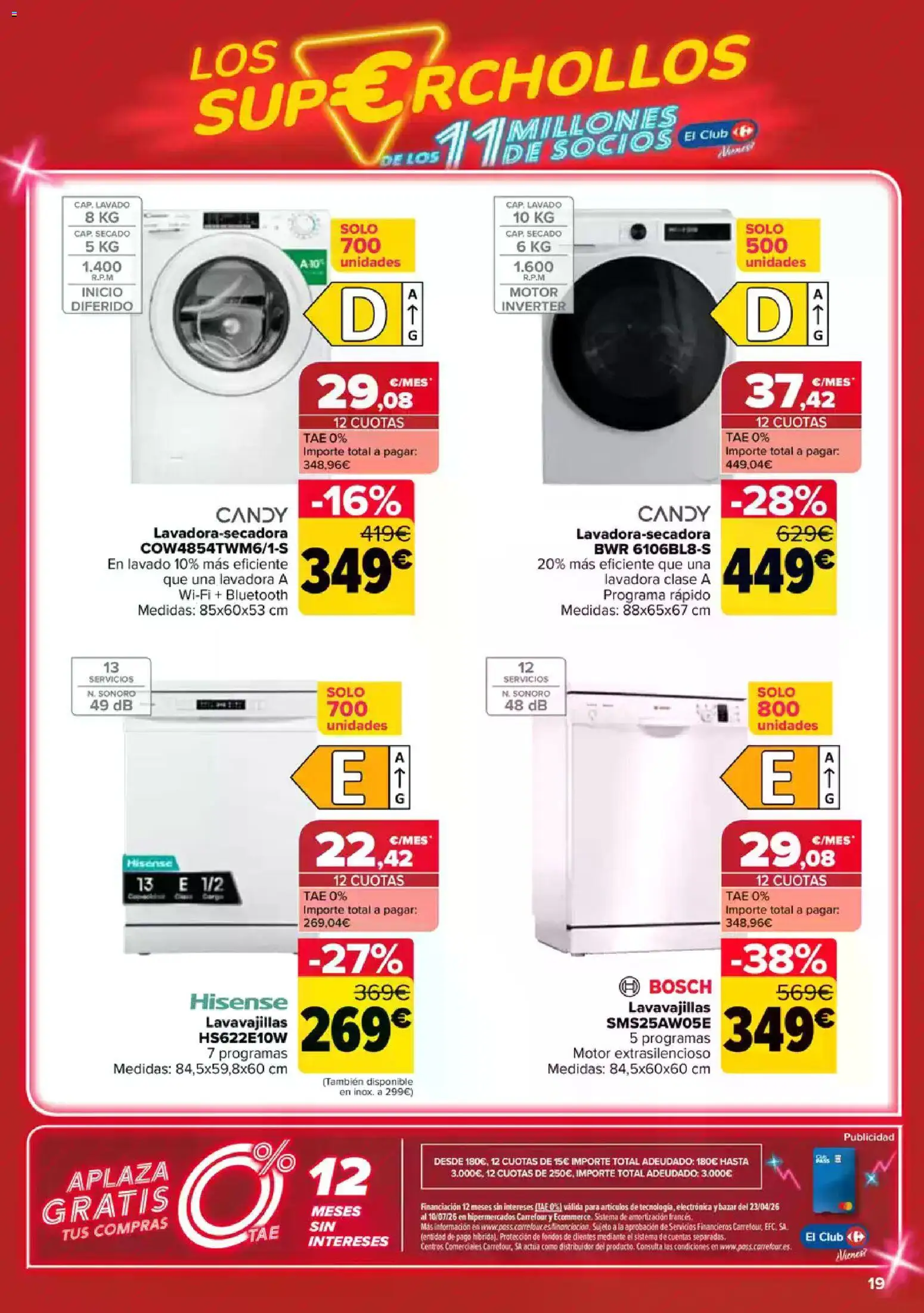 Carrefour Super chollos │ válido desde el 23.04.2026 | Página: 19 | Productos: Lavadora, Lavavajillas