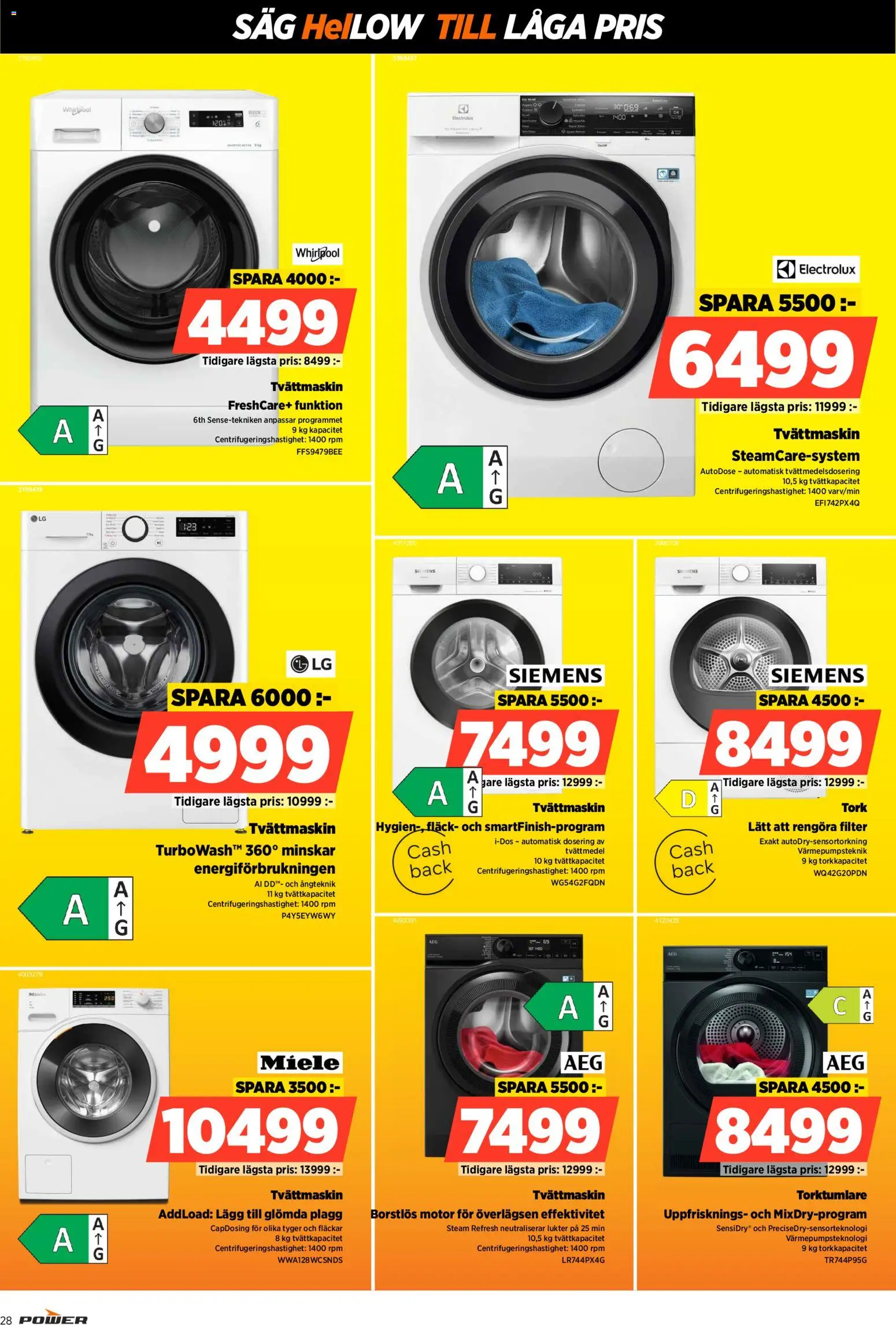 Power reklamblad aktuell från 12.01.2026 | Sida: 28 | Produkter: Såg, Tvättmedel, Filter, Torktumlare