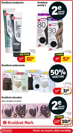 Kruidvat tandpasta 0% Fluor Mint, tandpasta 0% Fluor Mint 125 ml - Voorbeeld van een folder van Kruidvat, geldig van 27.01.2026 | Pagina: 27 | Producten: Slip, Panty, Oorbellen, Kan