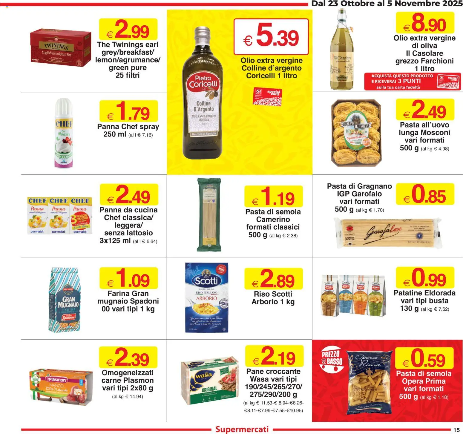 Volantino Sì con Te del 23.10.2025 | Pagina: 15 | Prodotti: Riso, Manzo, Pasta, Pera