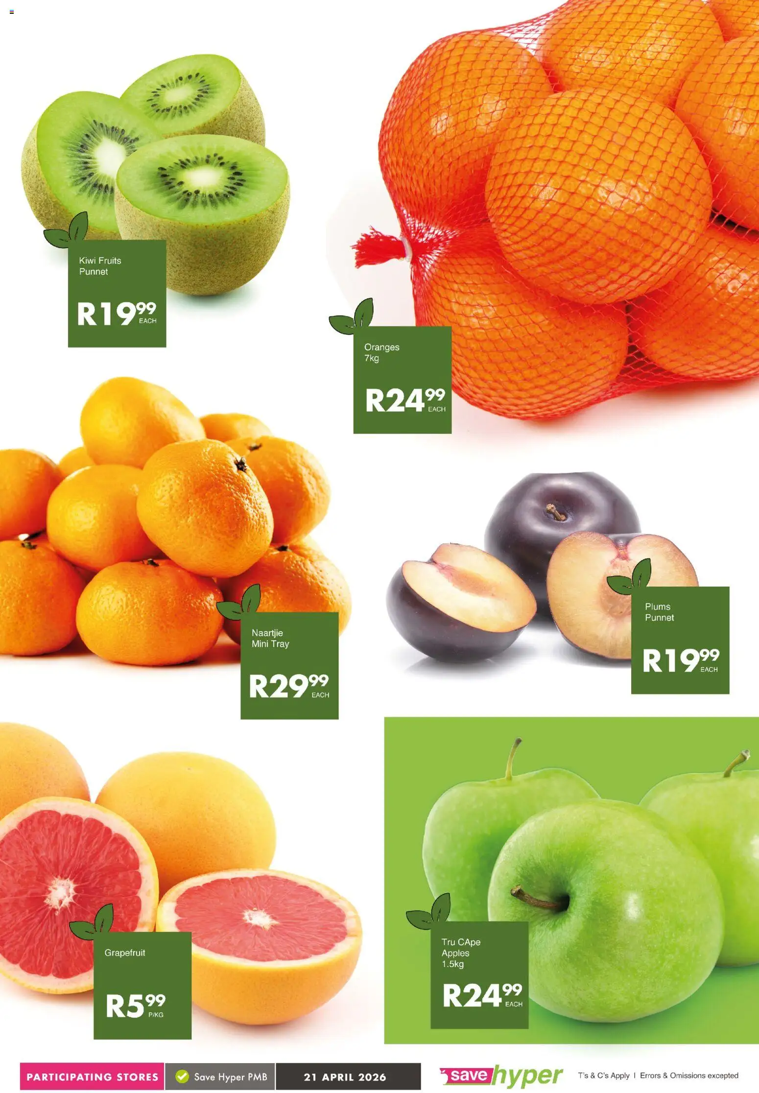 New Save catalogue – valid from 21.04.2026 | Page: 7 | Products: Apples, Oranges, Kiwi, Grapefruit