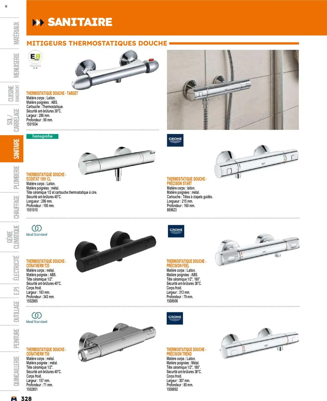  | Page: 328 | Produits: Poignées, Douche, Cartouche