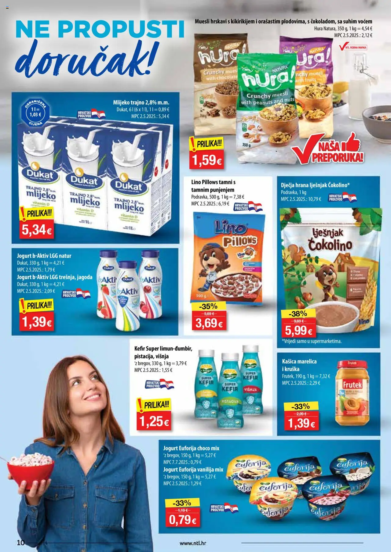 NTL katalog | vrijedi od 01.10.2025 | Stranica: 10 | Proizvodi: Lino Pillows, Jogurt, Kefir, Čokolino