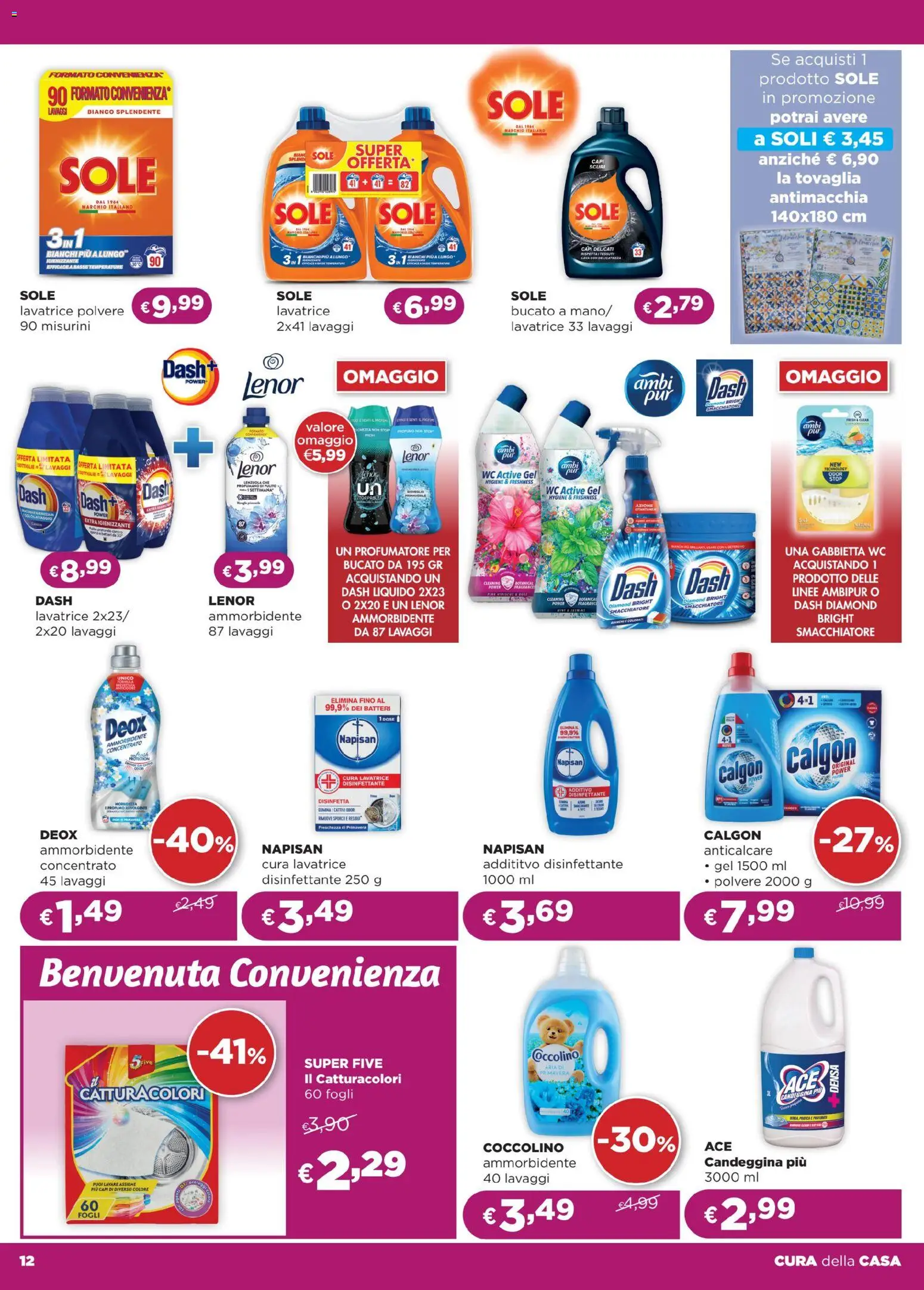 Volantino La Saponeria del 18.03.2026 | Pagina: 12 | Prodotti: Smacchiatore, Candeggina, Tovaglia, WC