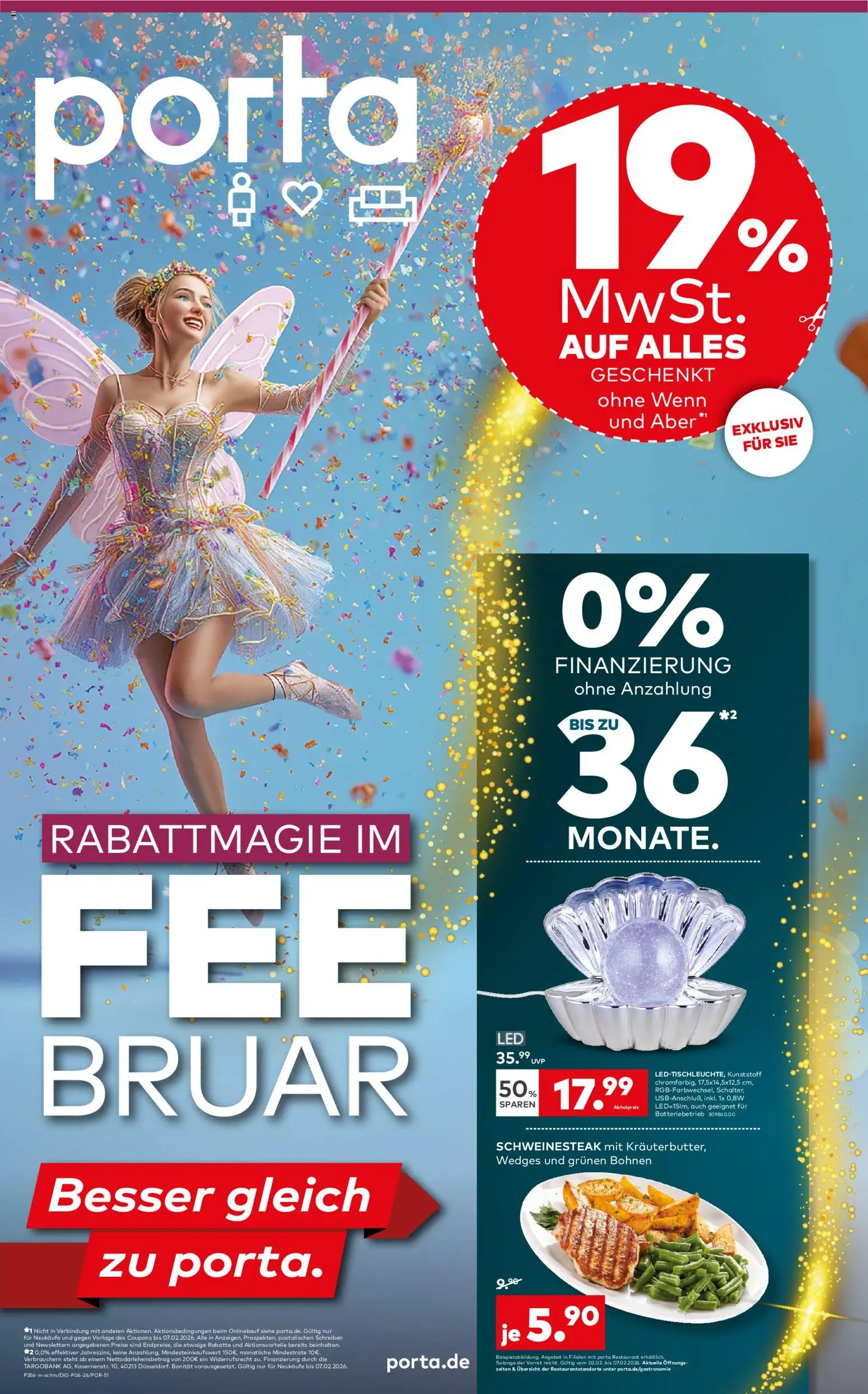 Porta! Rabattmagie im FEEbruar mit 19% MwSt. auf alles - Aachen – gültig ab 01.02.2026 | Seite: 1