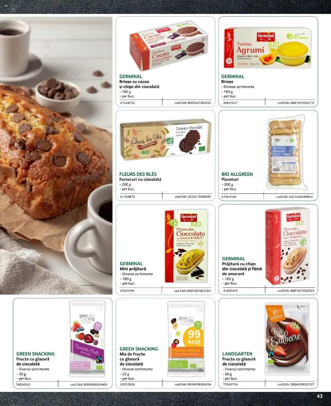 Noul catalog Selgros – valabil de la 09.02.2024 | Pagină: 43 | Produse: Prăjitură, Ciocolată, Făină, Cacao