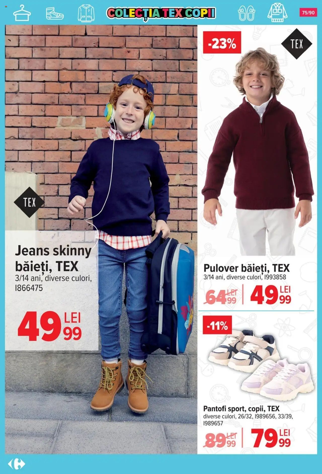 Carrefour catalog - Începe școala – valabil de la 13.08.2025 | Pagină: 76 | Produse: Pantofi, Pulover