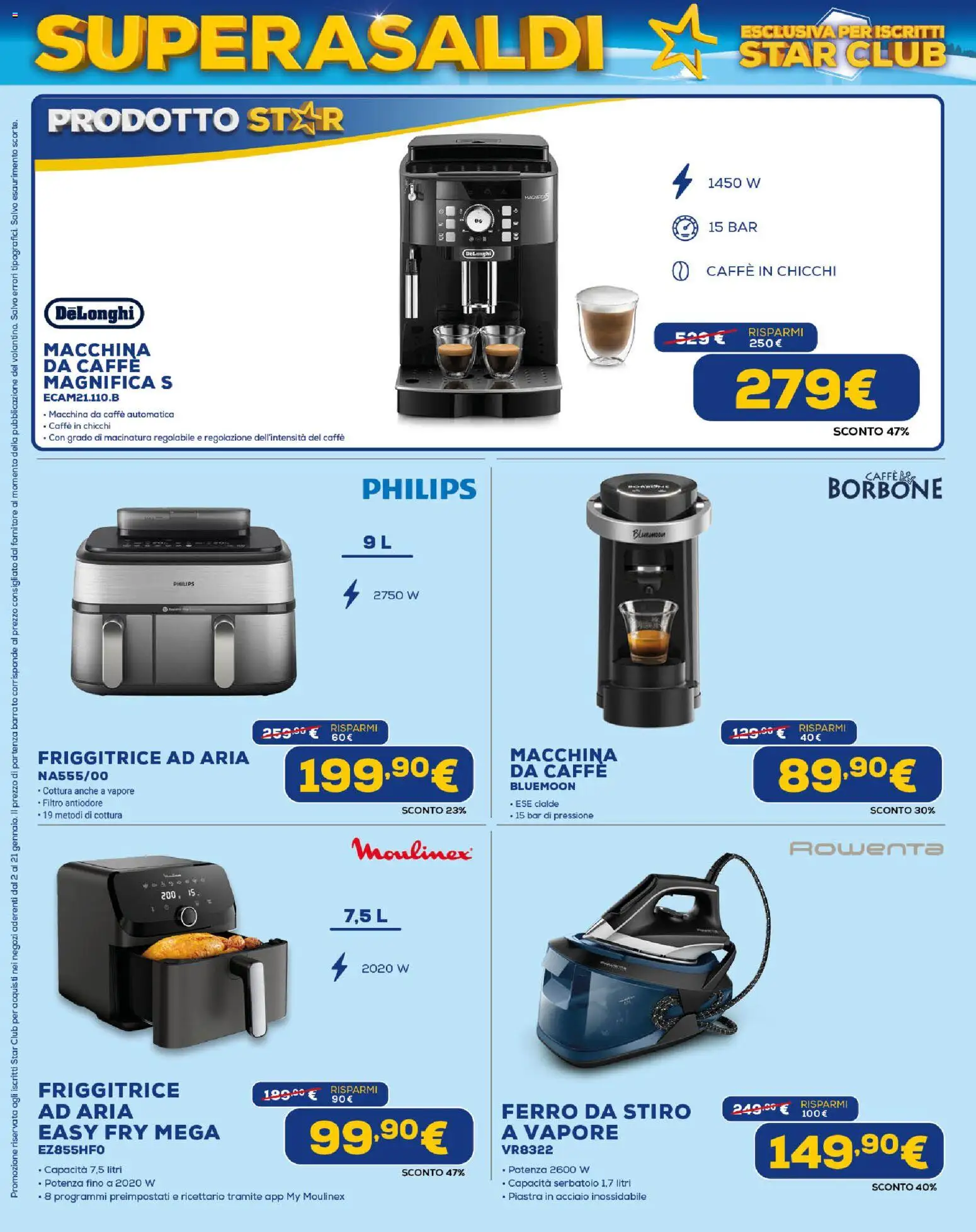 Volantino Euronics del 02.01.2026 | Pagina: 14 | Prodotti: Friggitrice ad aria, Macchina da caffe, Caffè, Friggitrice