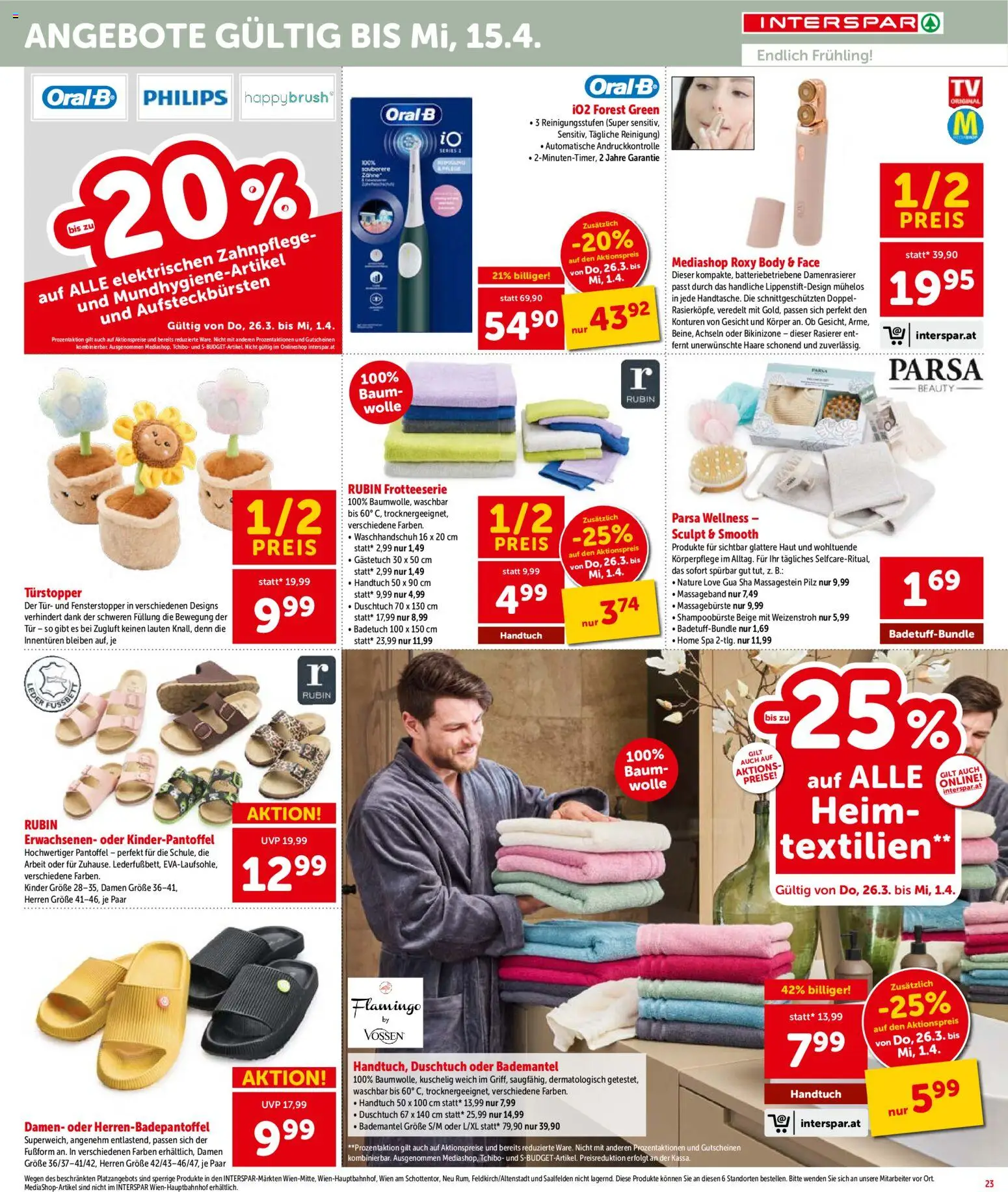 Interspar Flugblatt - Oberösterreich gültig ab 26.03.2026 | Seite: 25 | Produkte: Bademantel, Rasierer