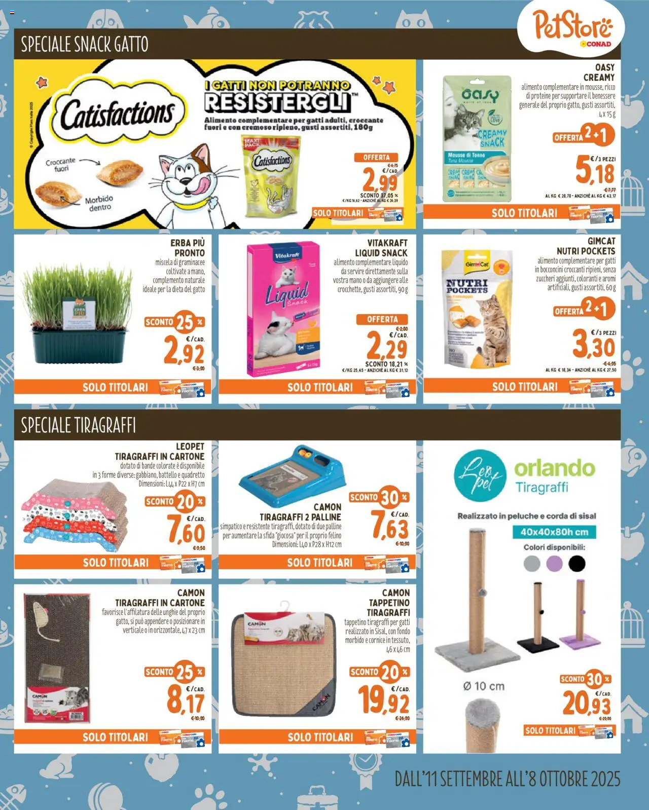Volantino Conad del 11.09.2025 | Pagina: 7 | Prodotti: Peluche, Tiragraffi, Formaggio