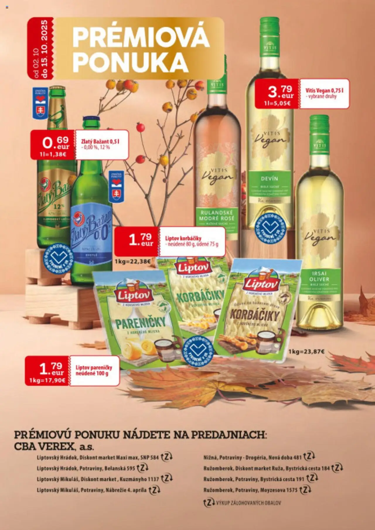Nové CBA Verex akcie – leták je platný od 02.10.2025 | Strana: 29 | Produkty: Zlatý Bažant