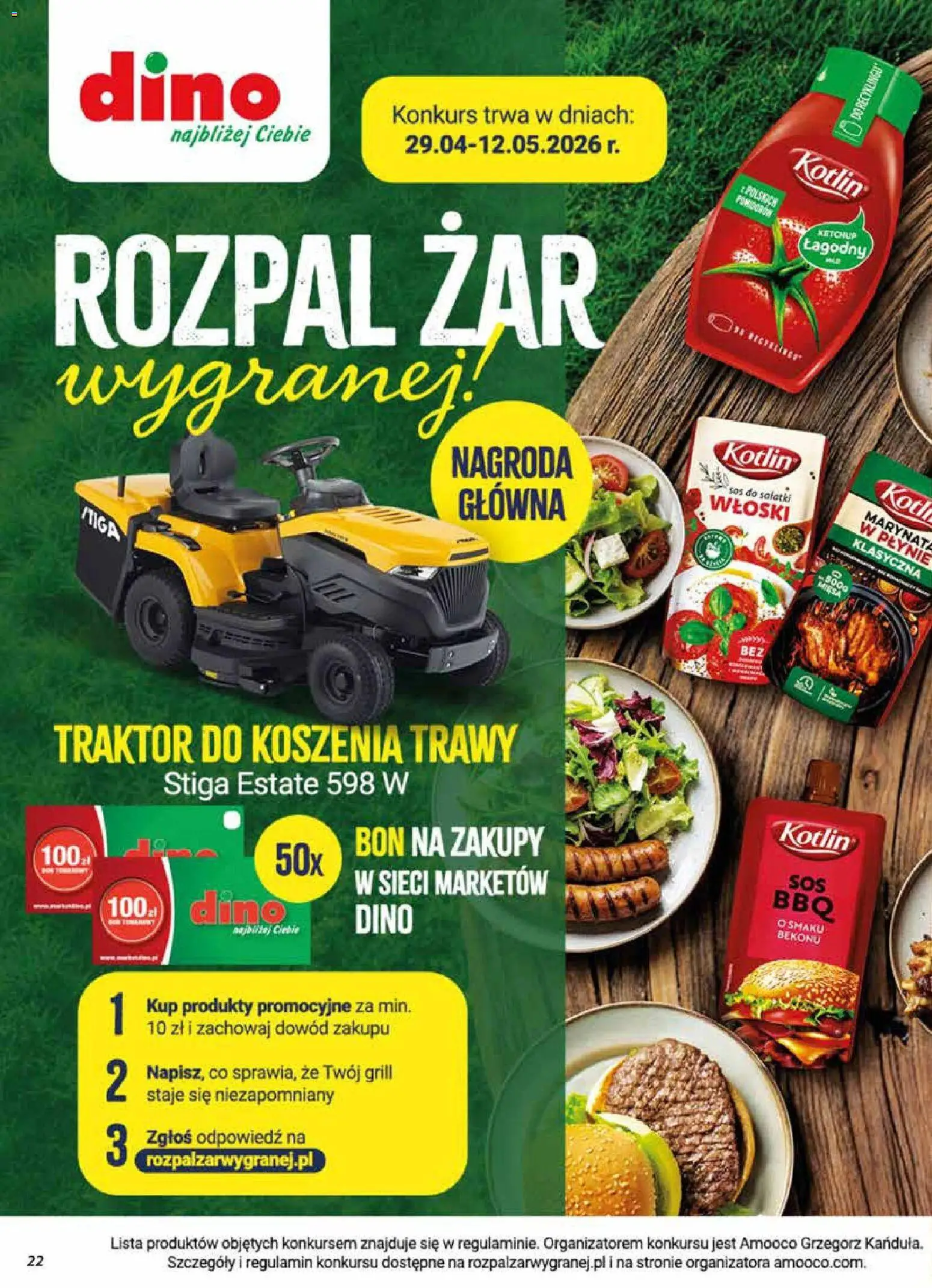 Dino gazetka od 29.04.2026 | Strona: 22 | Produkty: Trawy, Ketchup, Grill, Sos