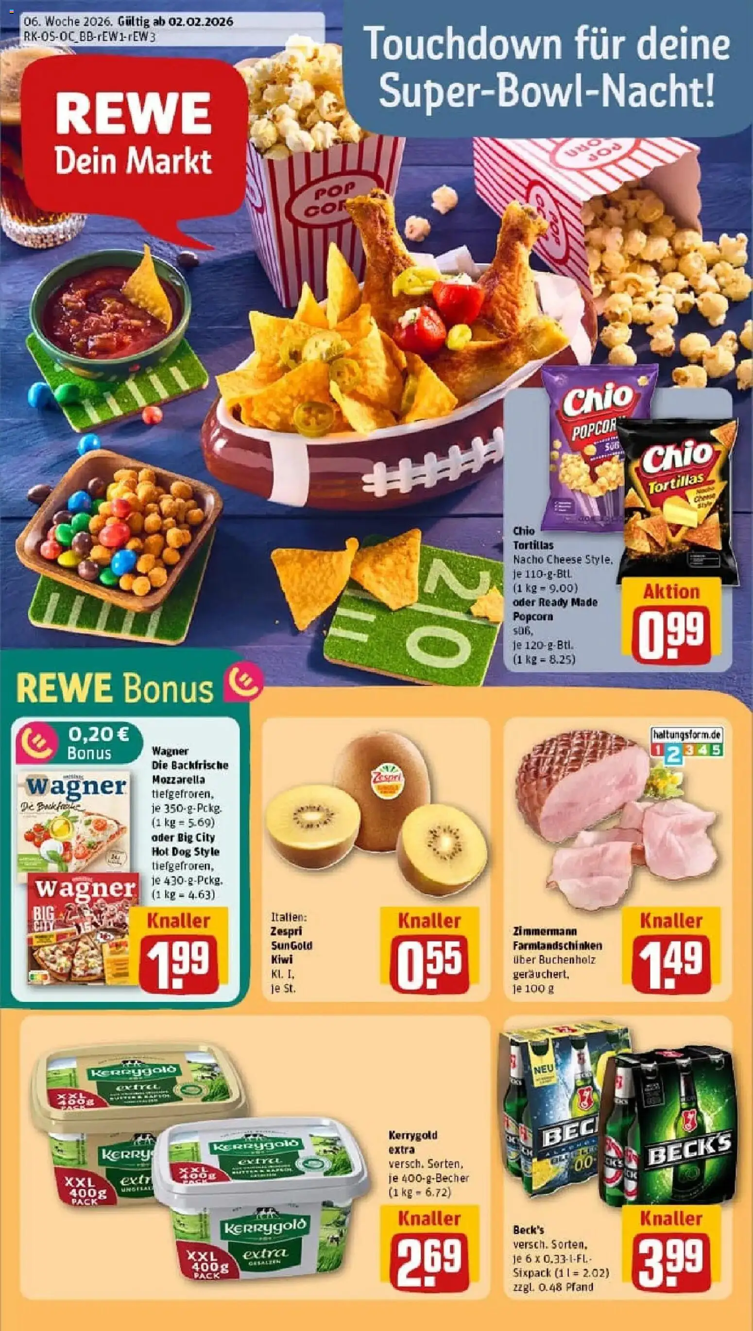 Rewe prospekt Berlin / Steglitz	 – gültig ab 02.02.2026 | Seite: 1 | Produkte: Butter, Chio tortillas, Pizza, Chips