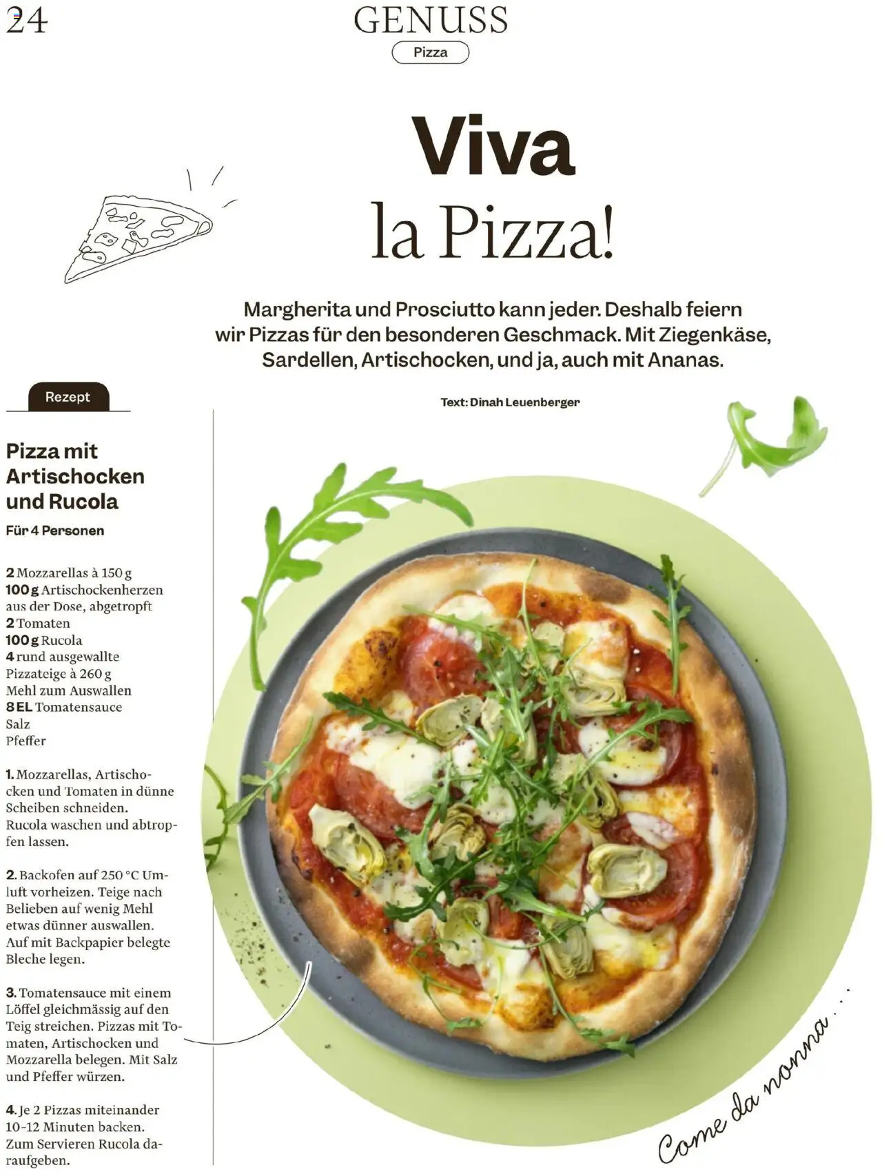 Migros - Magazin ab 12.08.2025 | Seite: 24 | Produkte: Rucola, Pizza, Tomaten, Salz