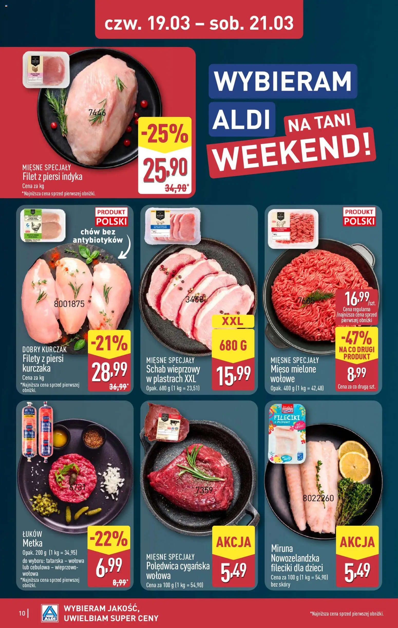 Aldi Polsko leták - Oferta weekendowa od 19.03.2026 | Strana: 10 | Produkty: Filet