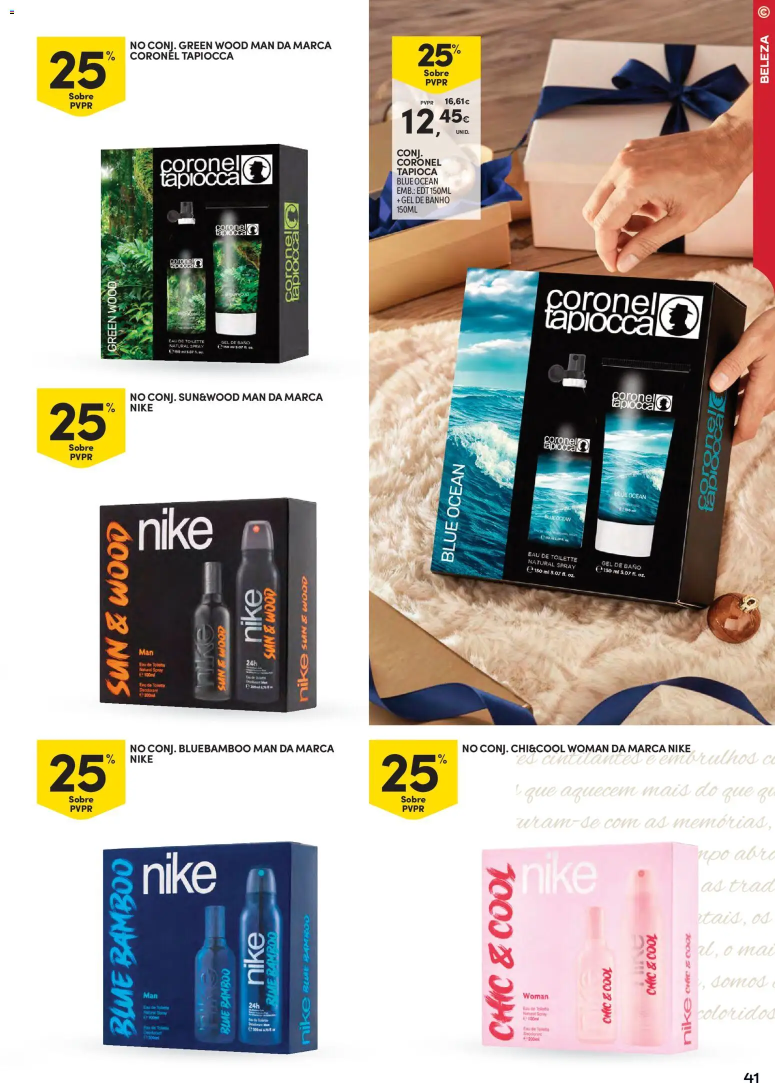 Continente - Natal │ válido de 11.11.2025 | Página: 41 | Produtos: Tapioca, Eau de toilette, Gel de banho, Banho