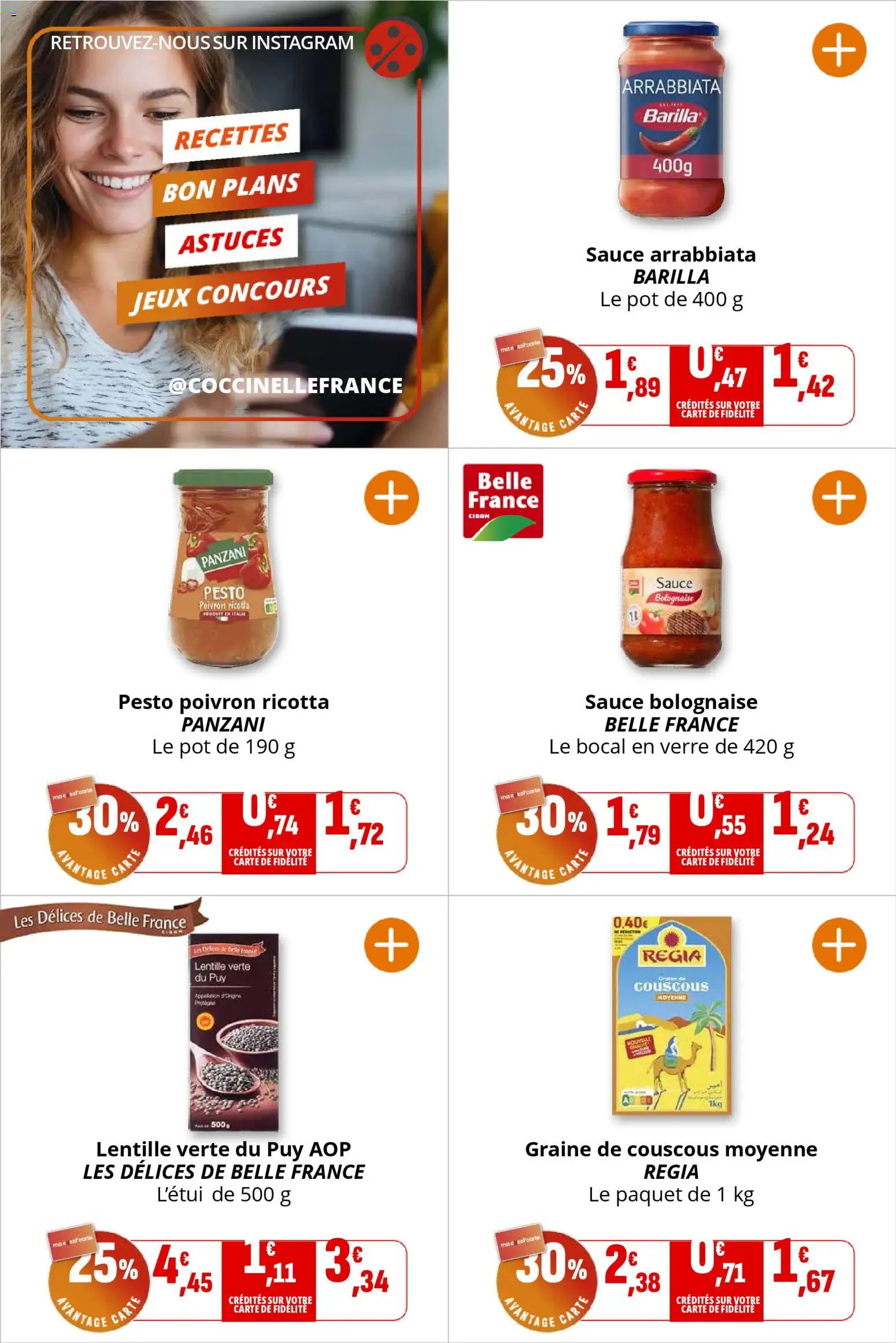 {H1} | Page: 29 | Produits: Poivron, Sauce bolognaise, Couscous, Jeux