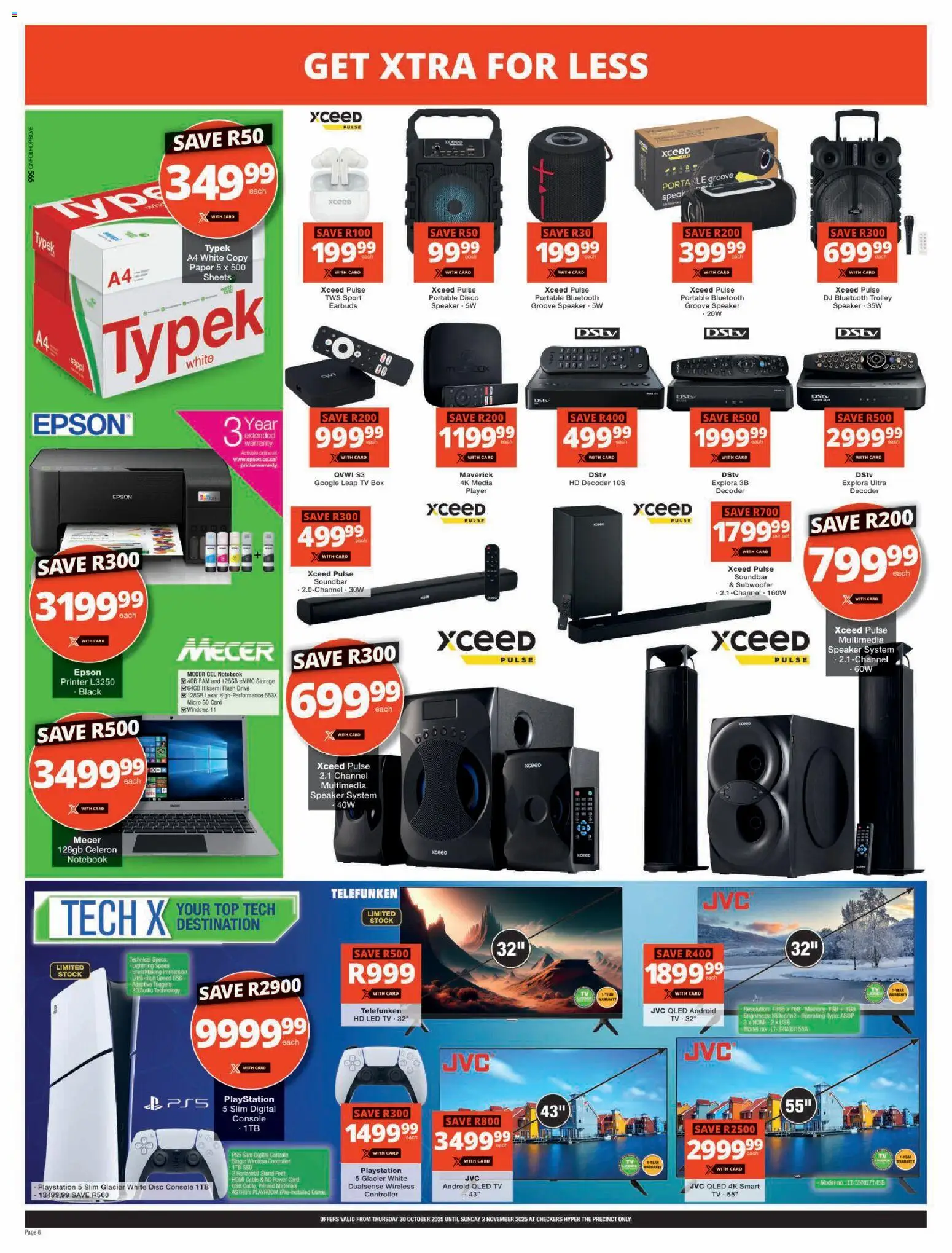New Checkers catalogue – valid from 30.10.2025 | Page: 6 | Products: Notebook, Printer, Player, Subwoofer