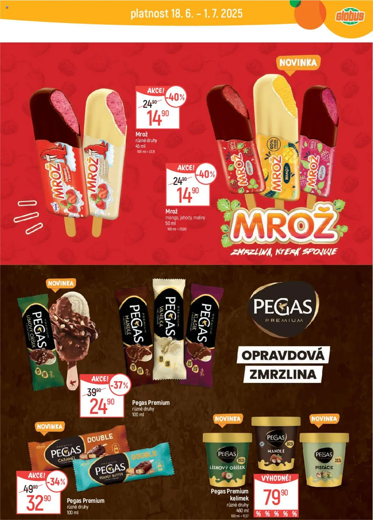 Globus leták od 25.06.2025 | Strana: 26 | Produkty: Mango, Zmrzlina, Maliny, Mandle