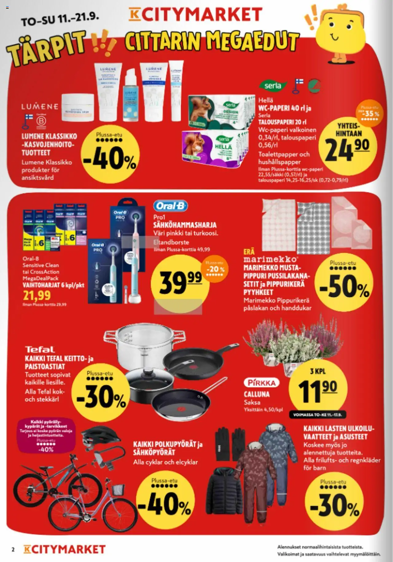 K-Citymarket tarjoukset – voimassa 11.09.2025 alkaen | Sivu: 2 | Tuotteet: Sähköhammasharja, Keitto, Vaatteet, Pippuri