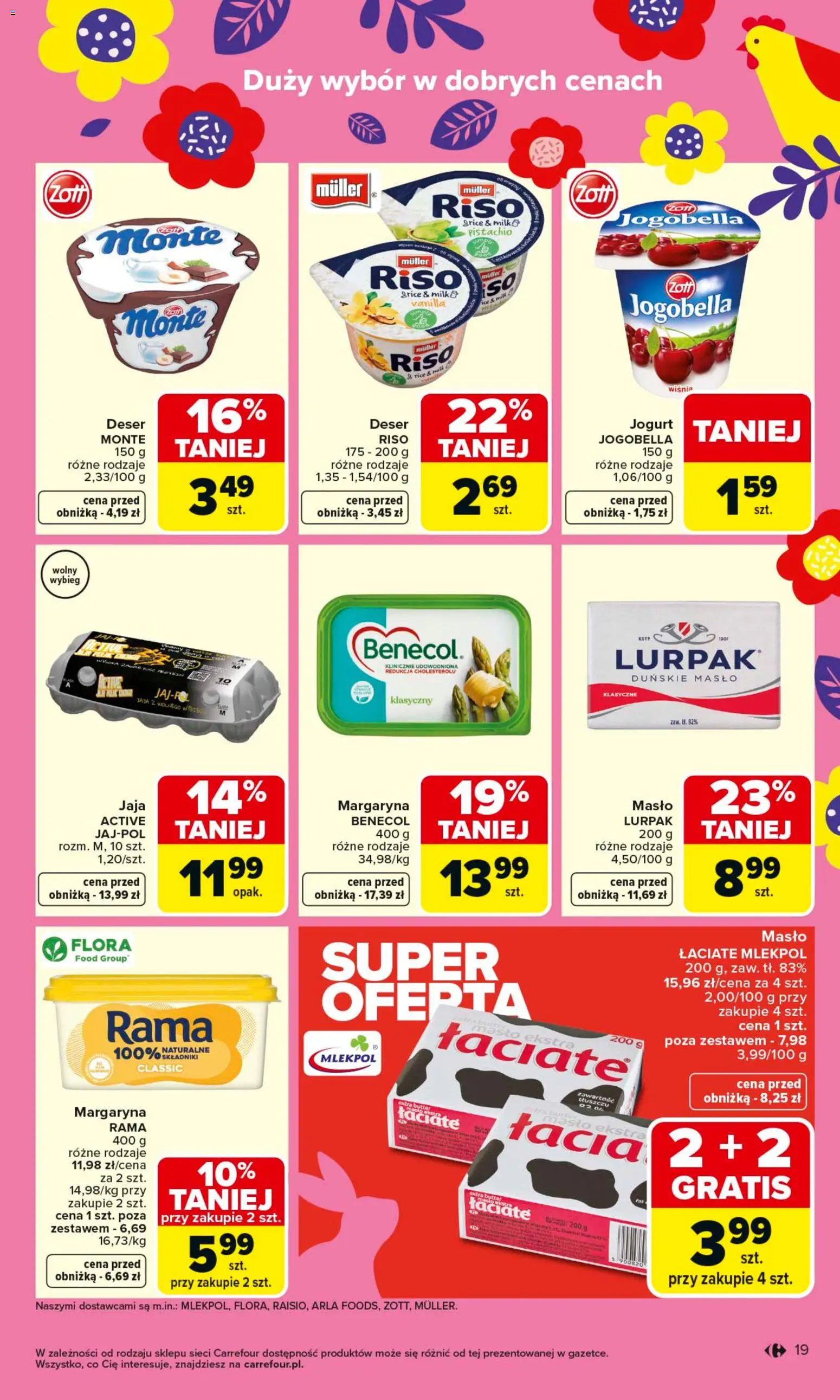 Carrefour gazetka od 16.03.2026 | Strona: 21 | Produkty: Masło, Jogurt, Masło łaciate, Jaja