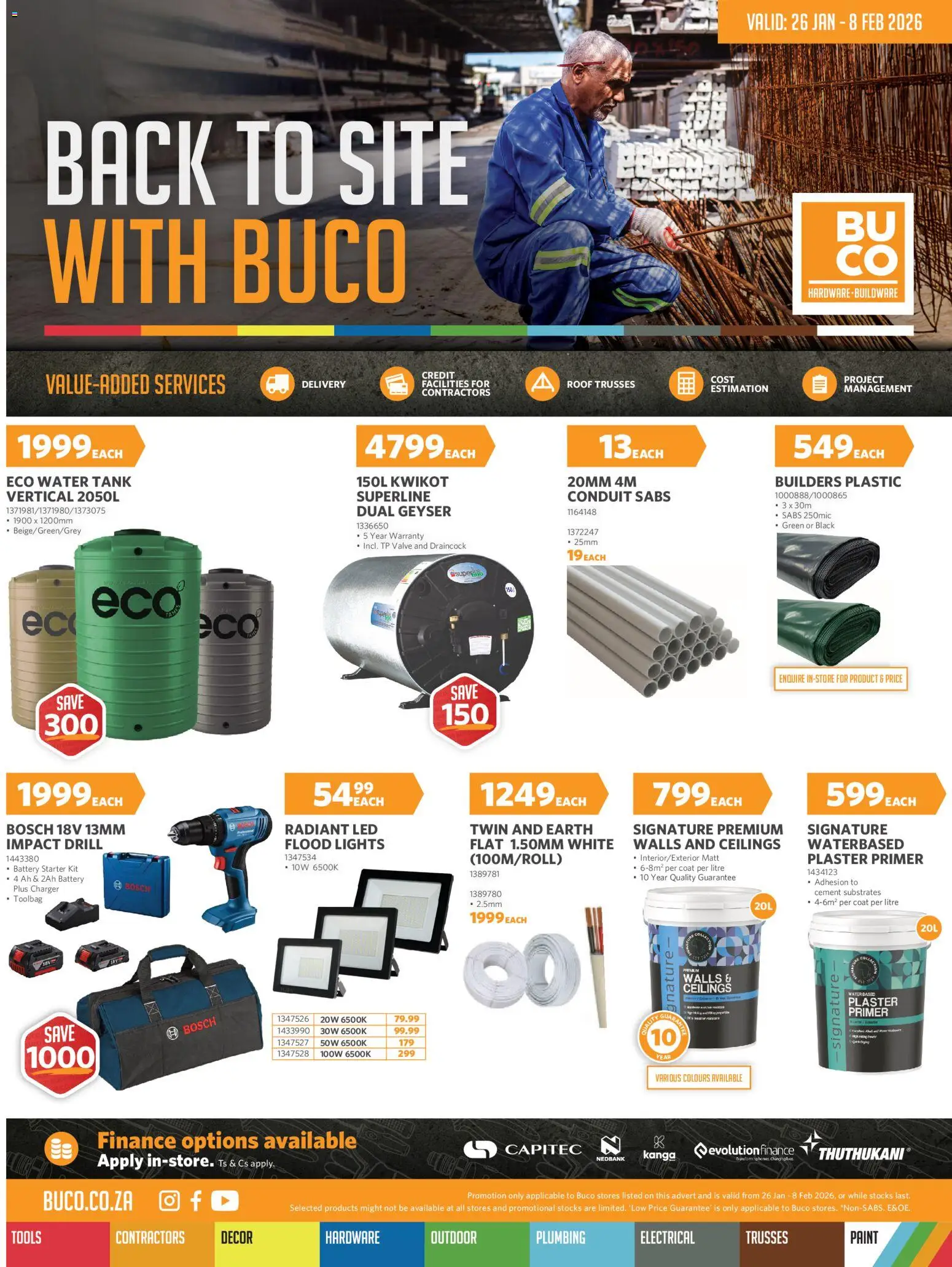 New BUCO catalogue – valid from 26.01.2026 | Page: 1 | Products: Paint, Plaster primer, Charger, Geyser