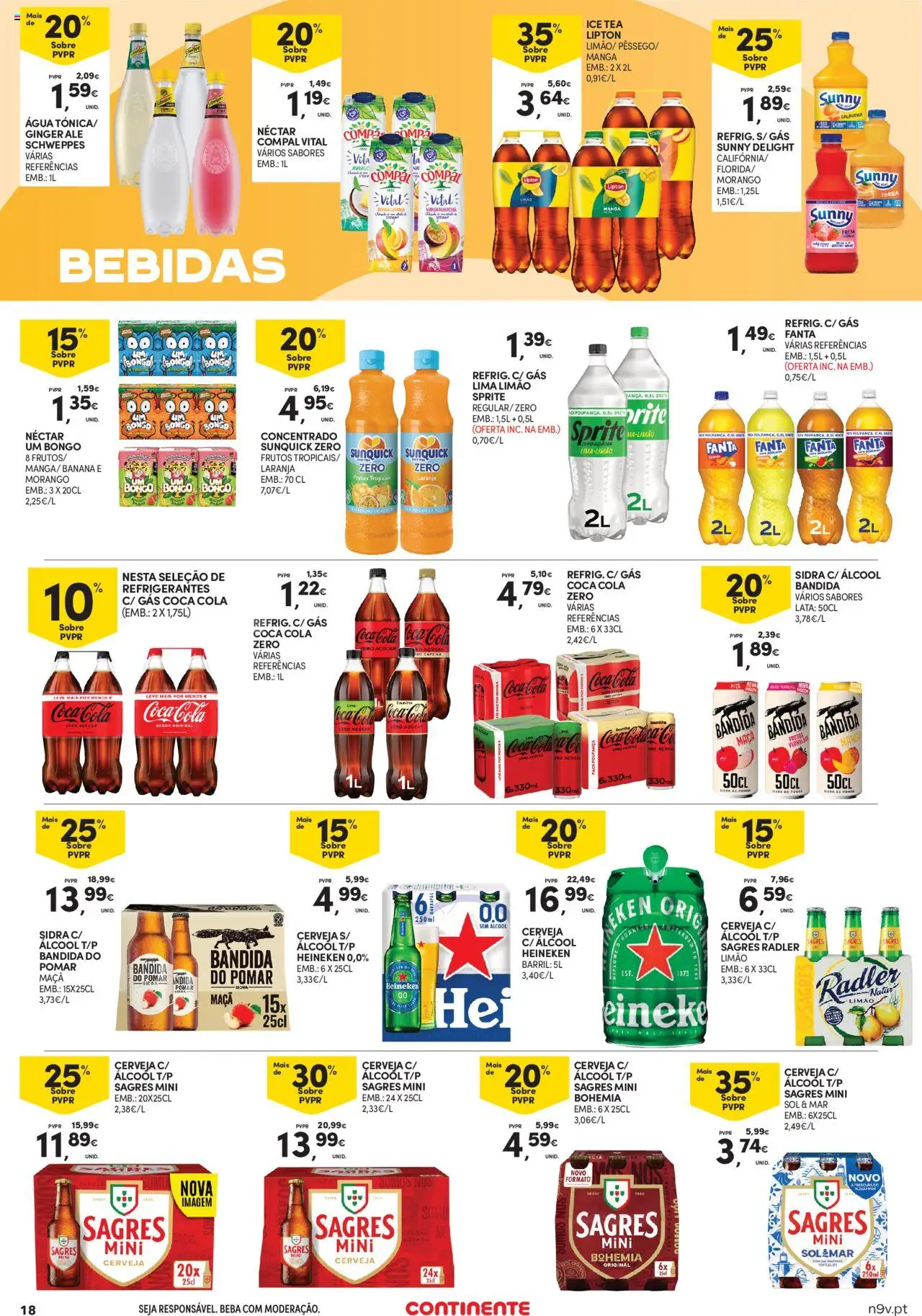 Continente - Açores: Como é bom saborear o verão │ válido de 07.08.2025 | Página: 18 | Produtos: Agua, Maça, Açúcar, Coca-cola