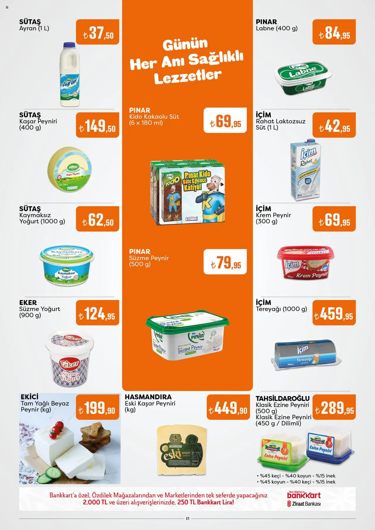 Özdilek Katalog - 24.09.2025 tarihinden itibaren geçerlidir | Sayfa: 15 | Ürünler: Krem, Tereyağı, Peynir, Yoğurt