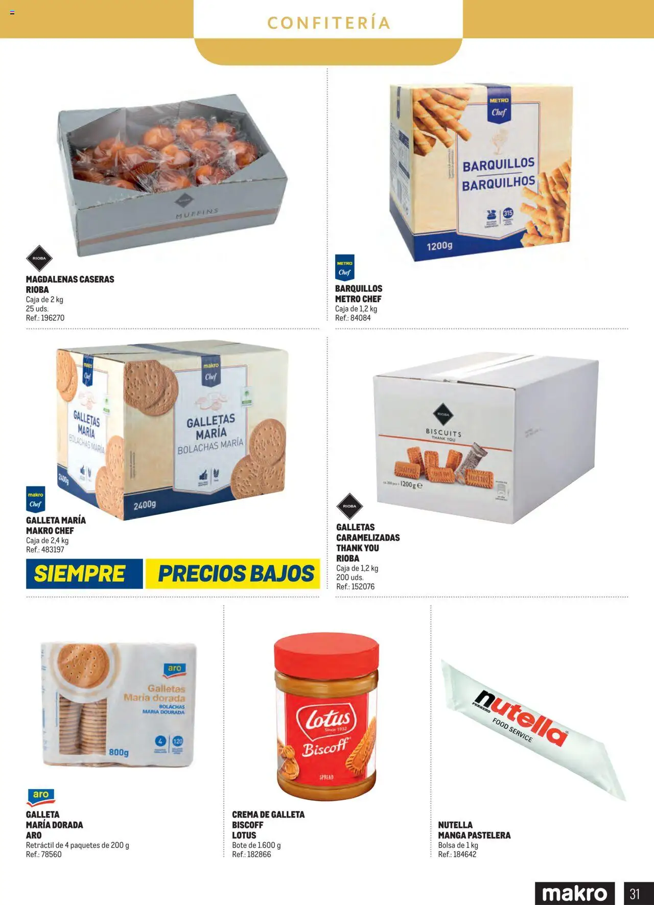 Makro - Despensa Península │ válido desde el 04.03.2025 | Página: 31 | Productos: Crema, Magdalenas, Bolsa, Caja