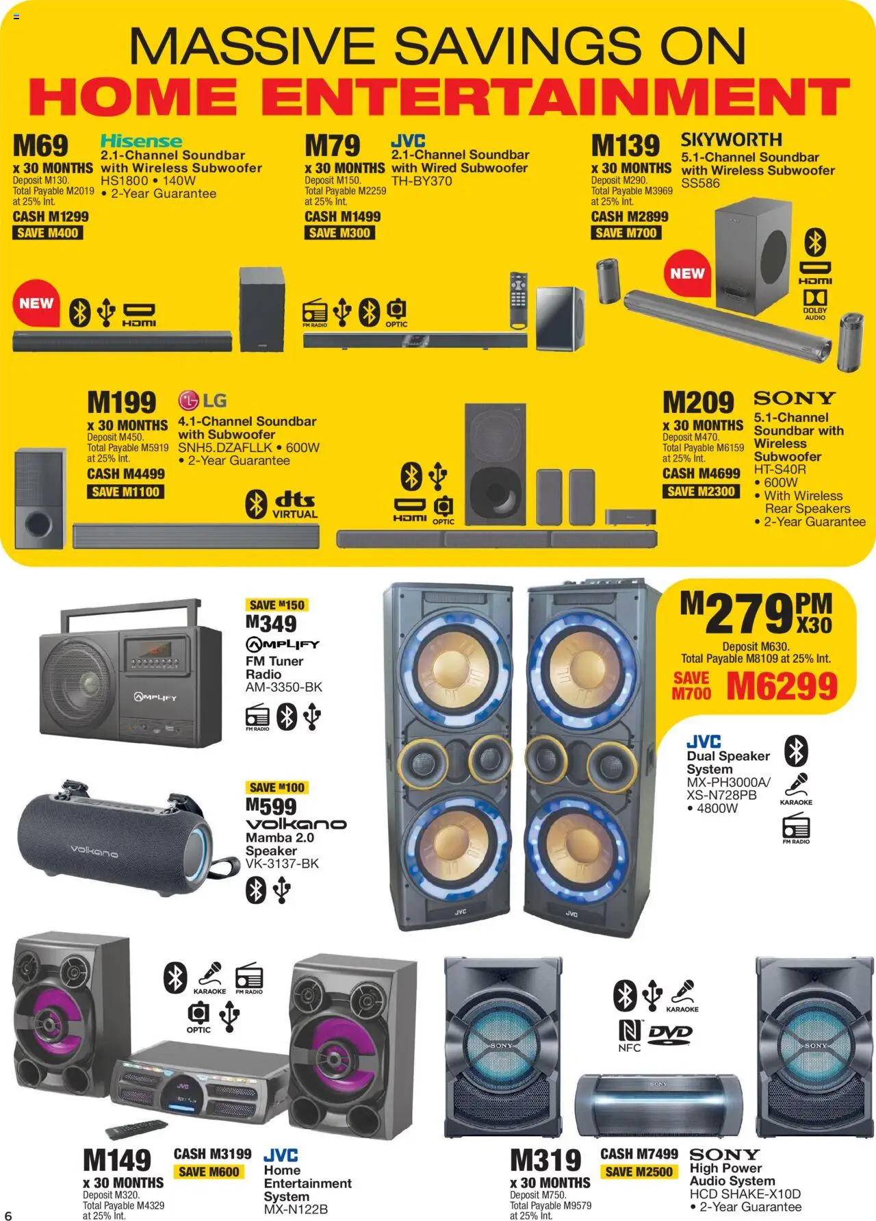 New OK Furniture catalogue – valid from 17.09.2025 | Page: 6 | Products: Audio, Radio, Speaker, Soundbar