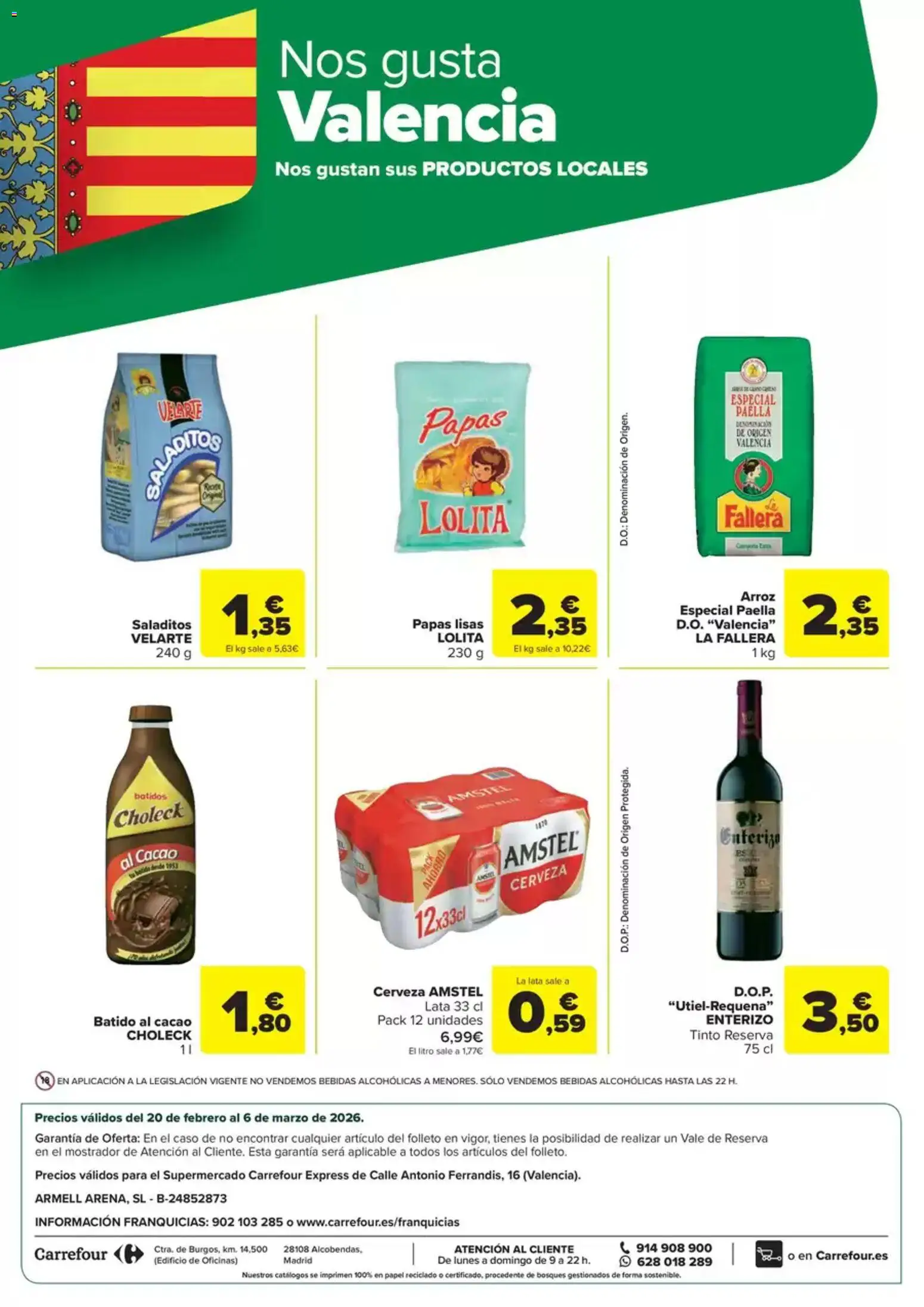 Carrefour Express folleto │ válido desde el 20.02.2026 | Página: 4 | Productos: Cerveza, Arroz, Enterizo, Φρυγανιές σικάλεως
