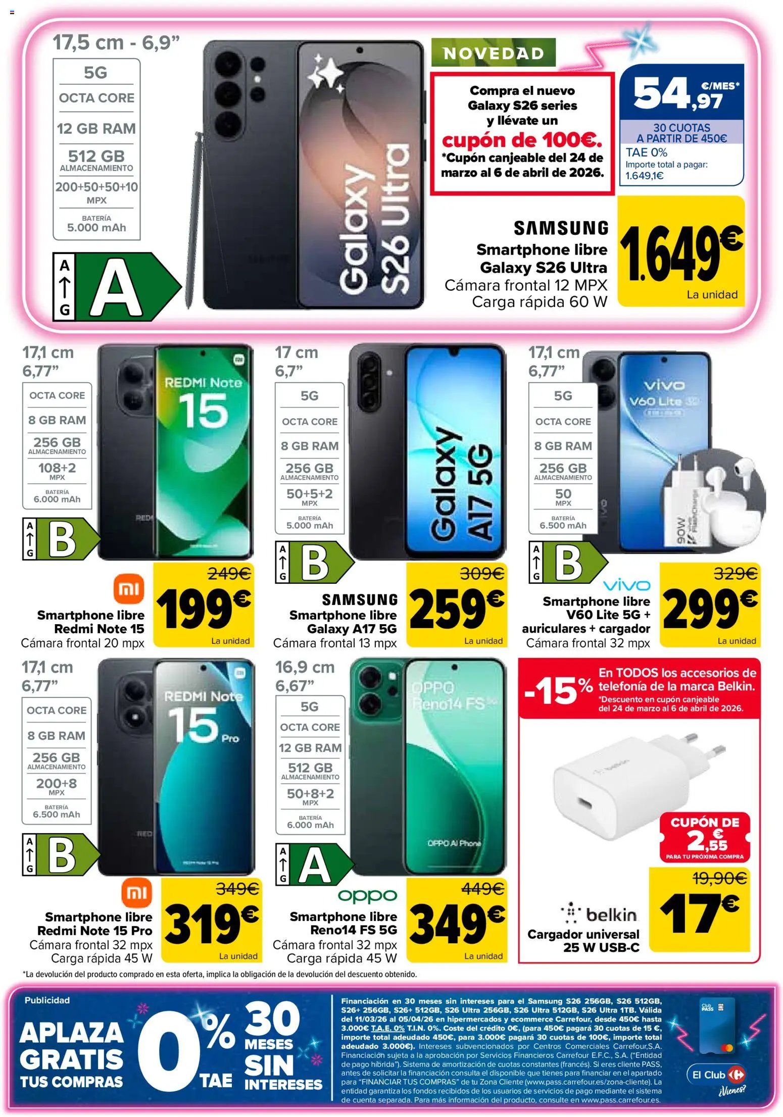 Carrefour folleto │ válido desde el 12.03.2026 | Página: 78 | Productos: Smartphone, Auriculares, Cámara, Batería