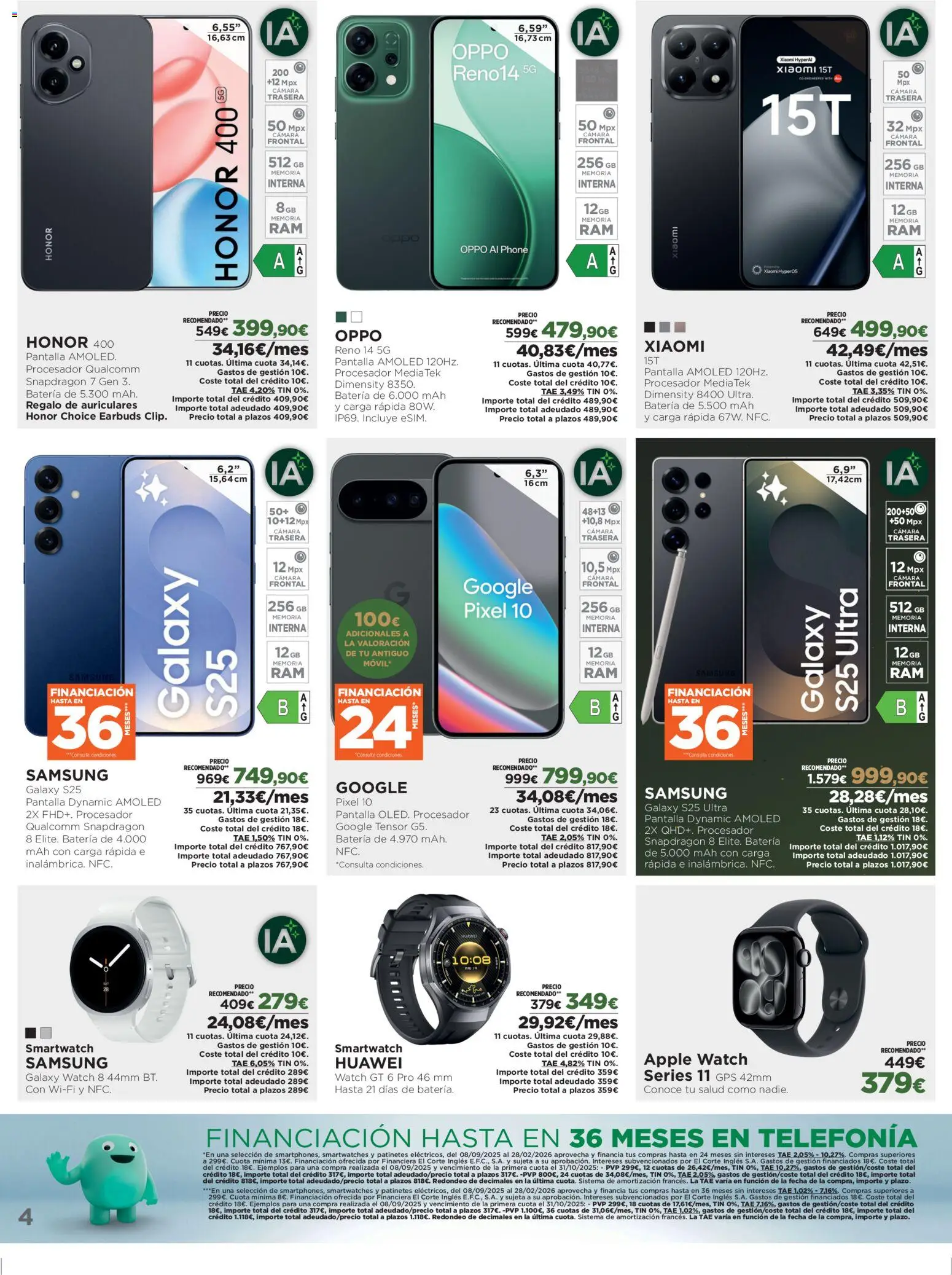 El Corte Inglés ofertas │ válido desde el 29.12.2025 | Página: 4 | Productos: Apple, Auriculares, Cámara, Batería