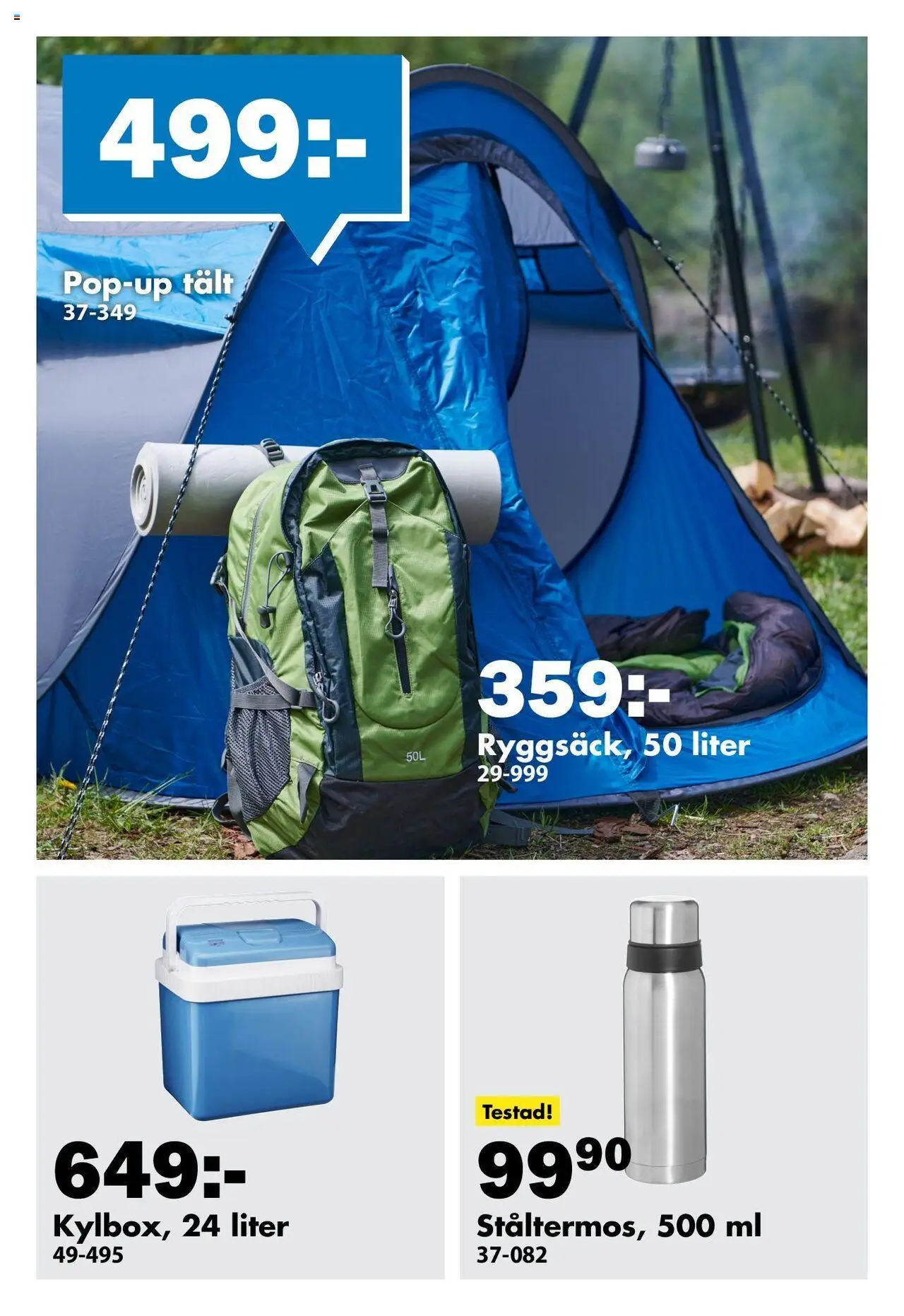 Biltema reklamblad aktuell från 01.08.2025 | Sida: 9 | Produkter: Tält