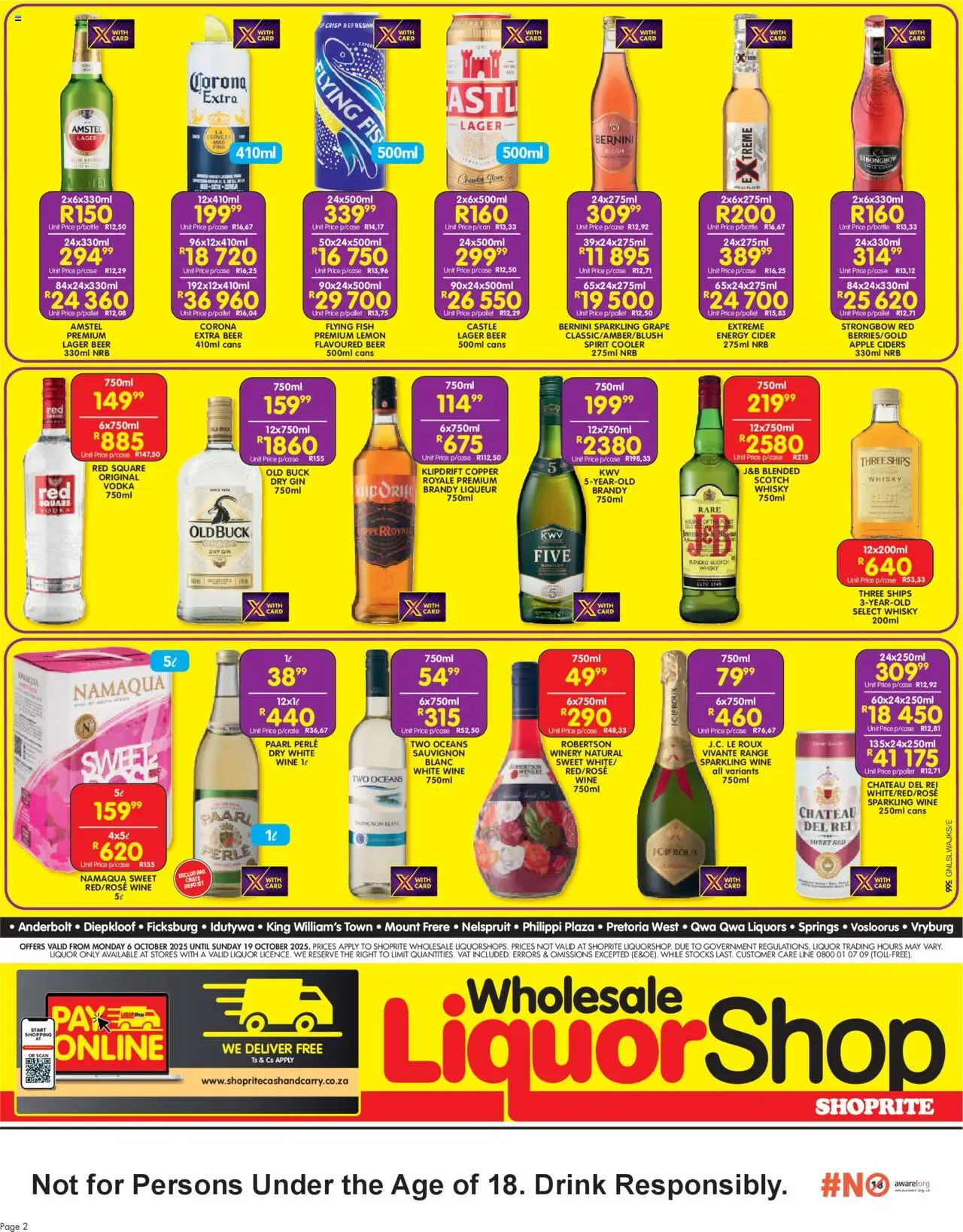 New Shoprite catalogue – valid from 06.10.2025 | Page: 2 | Products: Brandy, Fish, Vodka, Lemon