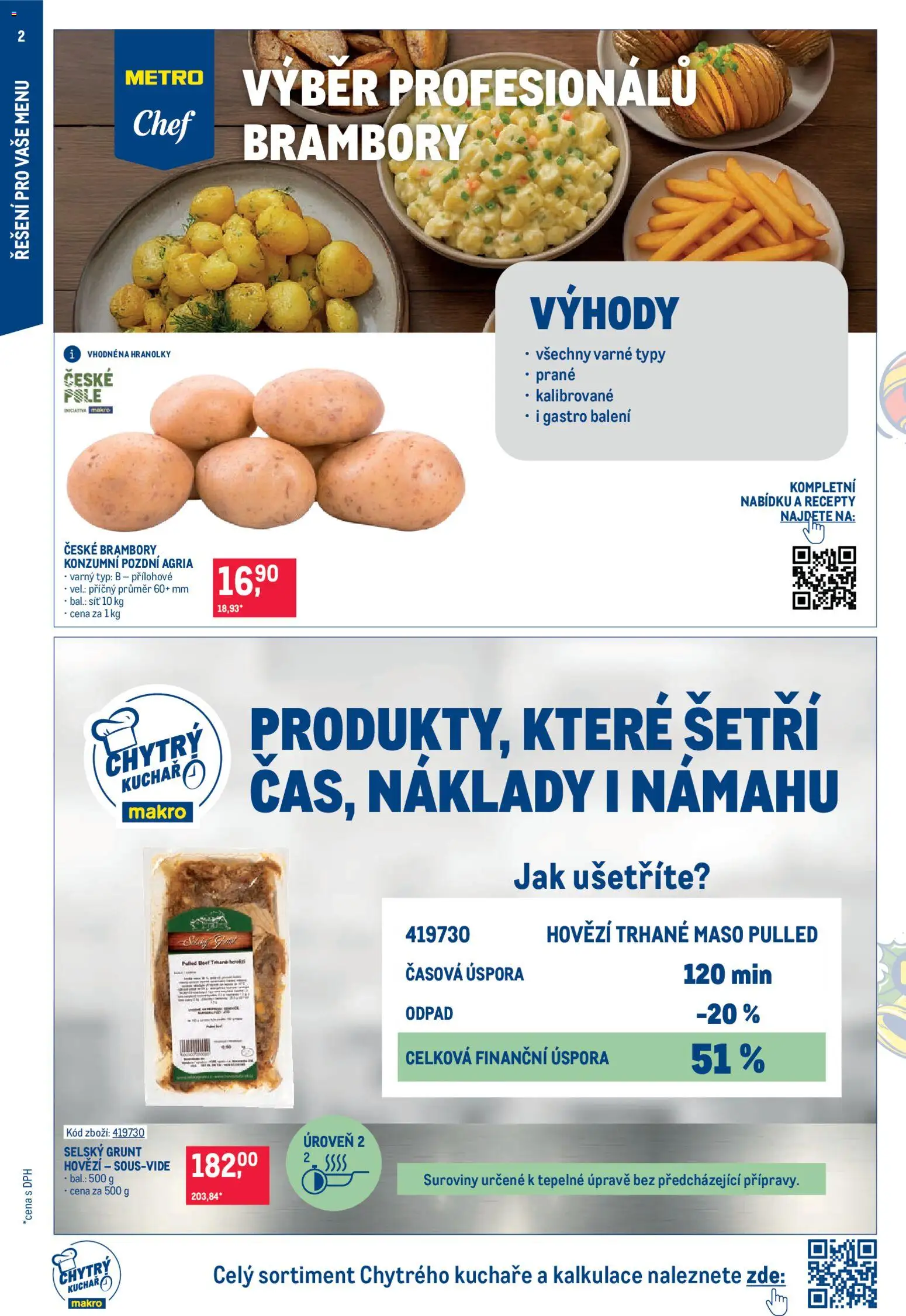 Makro leták - Gastronomie od 19.11.2025 | Strana: 2 | Produkty: Hovězí, Trhané maso, Hranolky, Brambory