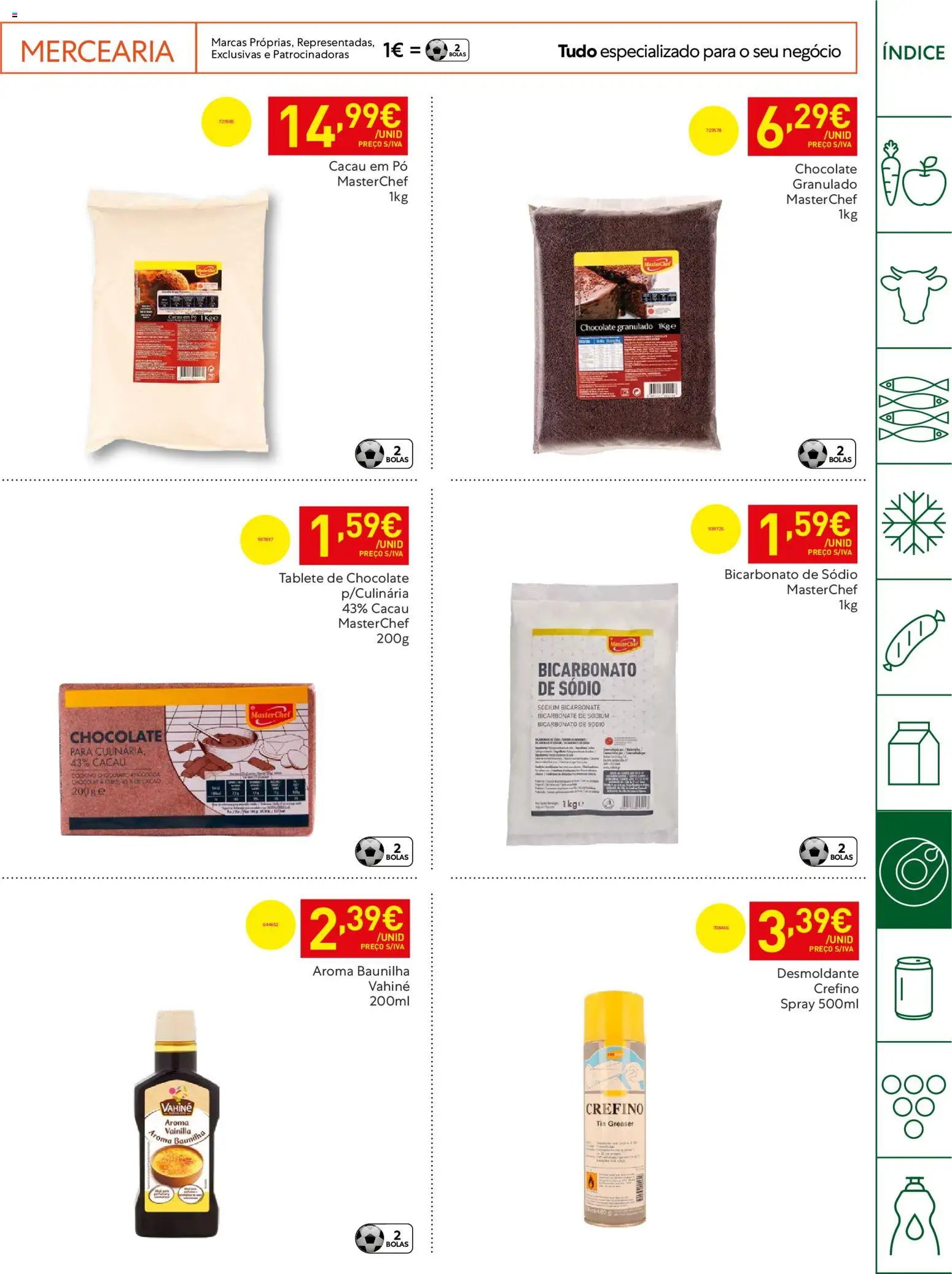 Recheio Horeca │ válido de 28.04.2026 | Página: 25 | Produtos: Bicarbonato de sódio, Pó, Chocolate, Bicarbonato