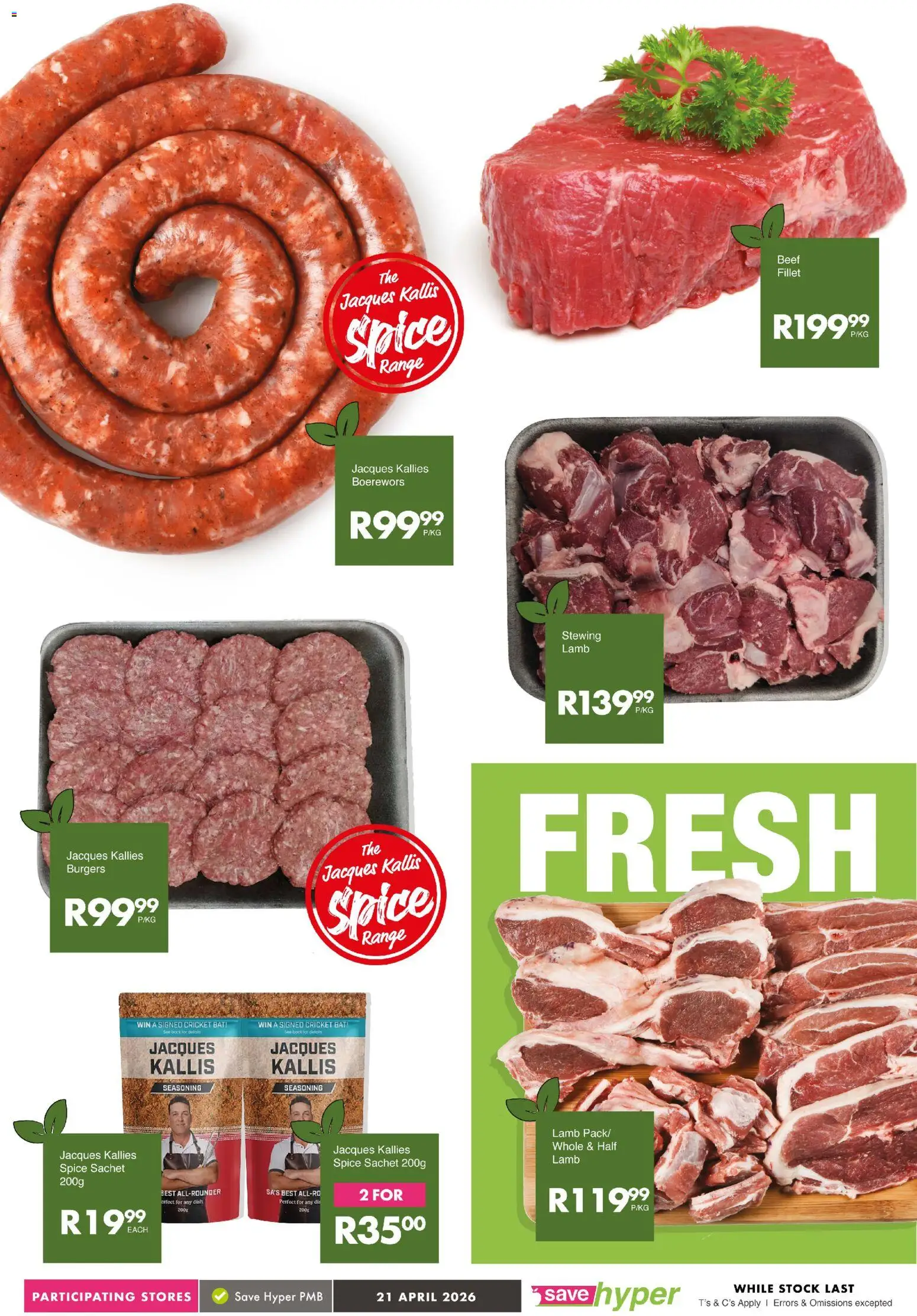 New Save catalogue – valid from 21.04.2026 | Page: 8 | Products: Boerewors, Beef, Burgers, Stock