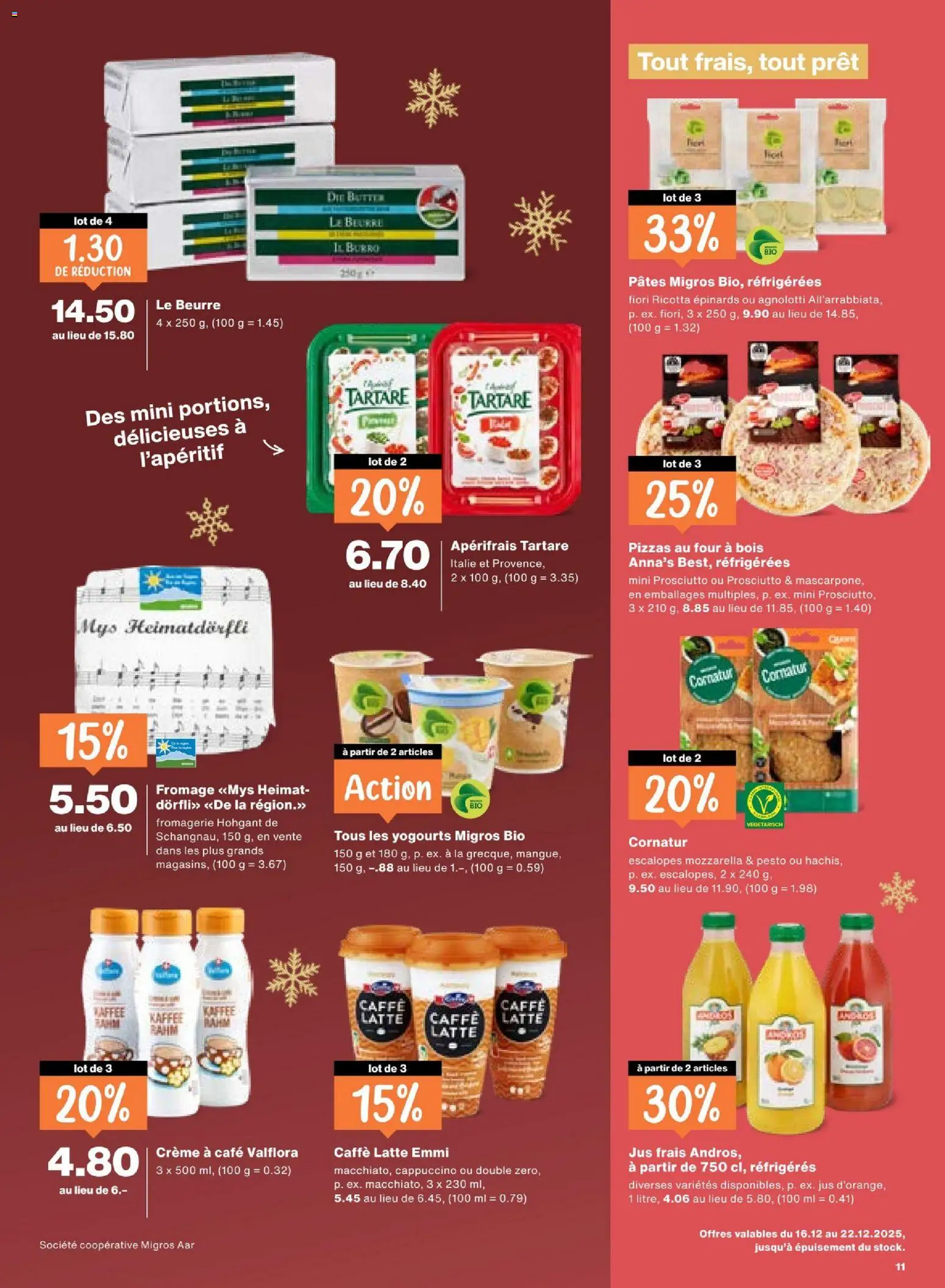 Migros Aktionen FR – gültig ab 16.12.2025 | Seite: 11 | Produkte: Kaffee, Pizza, Pasta, Creme