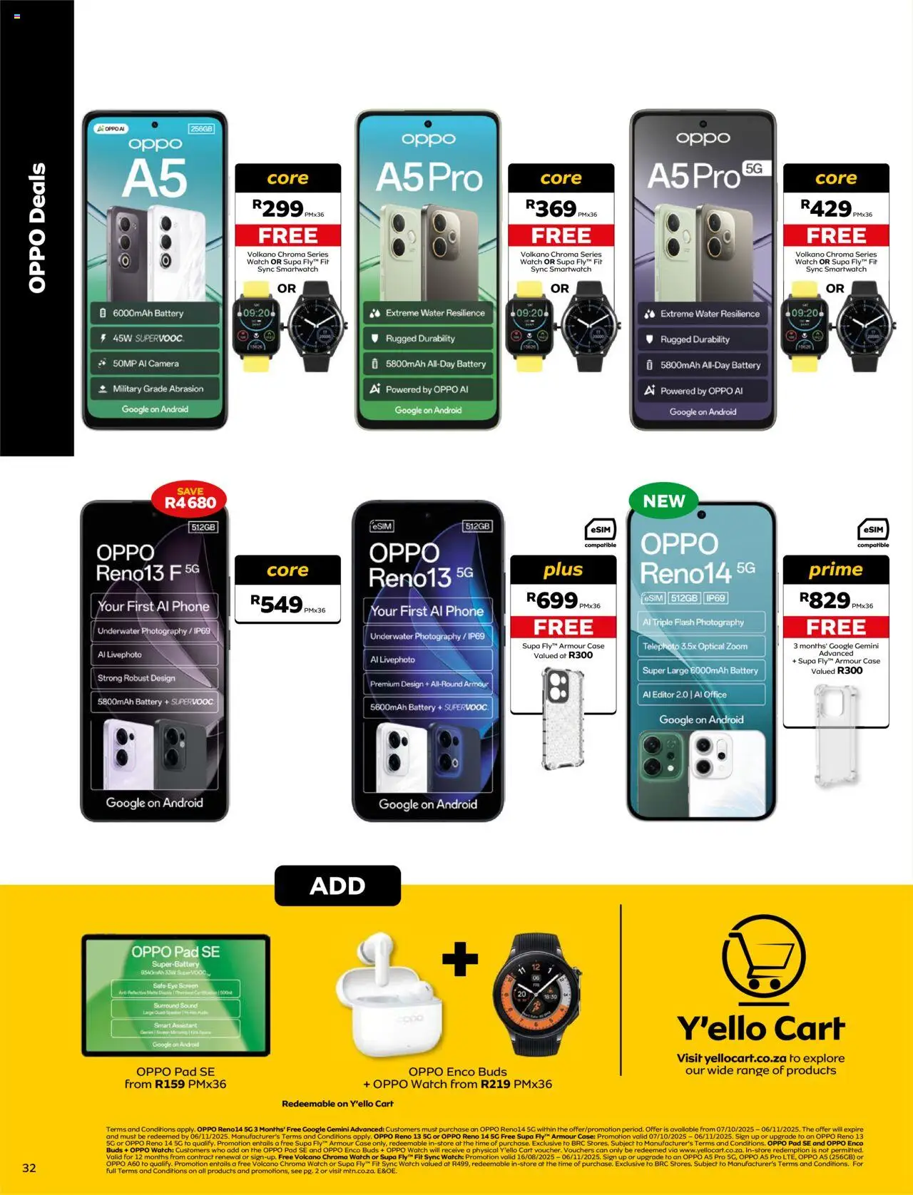 New MTN catalogue – valid from 07.10.2025 | Page: 32 | Products: Phone, Smartwatch, Battery, Water