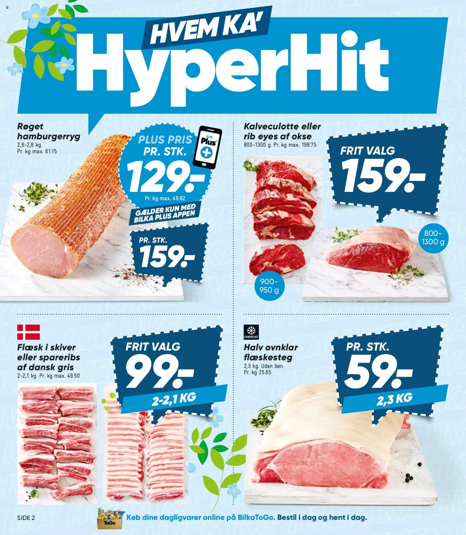 Bilka tilbudsavis – gyldig fra 24.04.2026 | Side: 2 | Produkter: Spareribs, Flæskesteg, Hamburgerryg