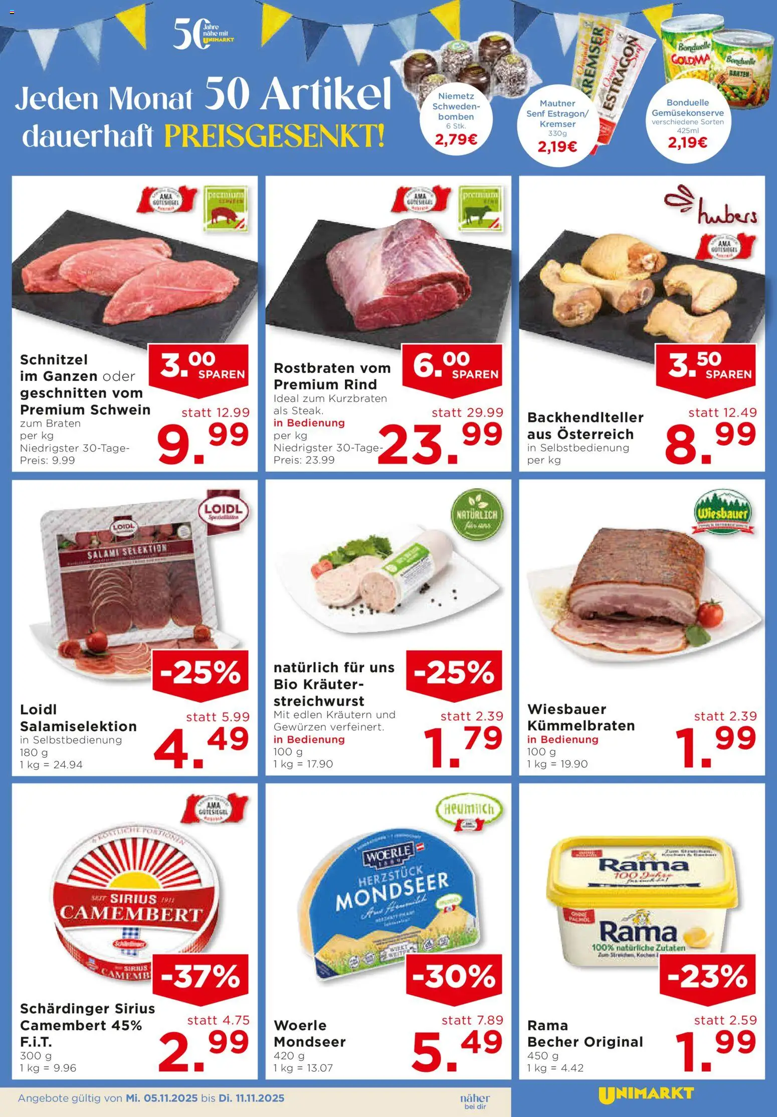 Unimarkt Flugblatt gültig ab 05.11.2025 | Seite: 7 | Produkte: Salami